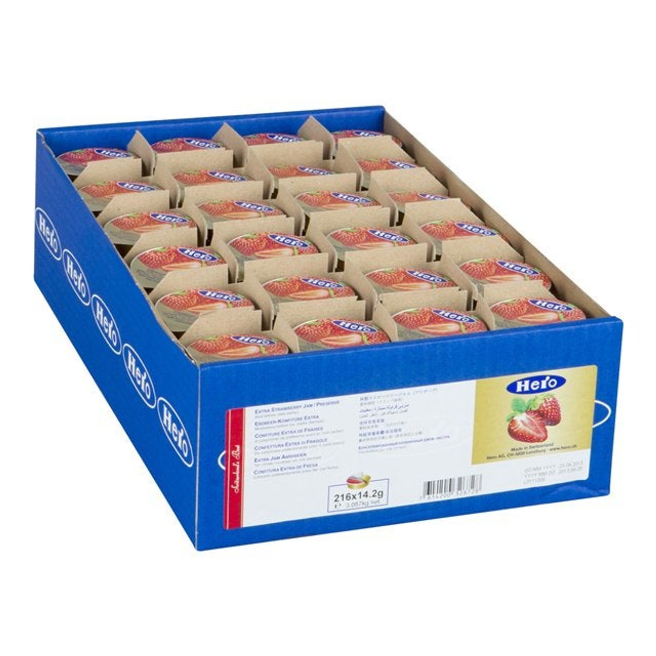 HERO Strawberry Premium Jam, Foil Portion | 14G/Unit, 216 Units/Case