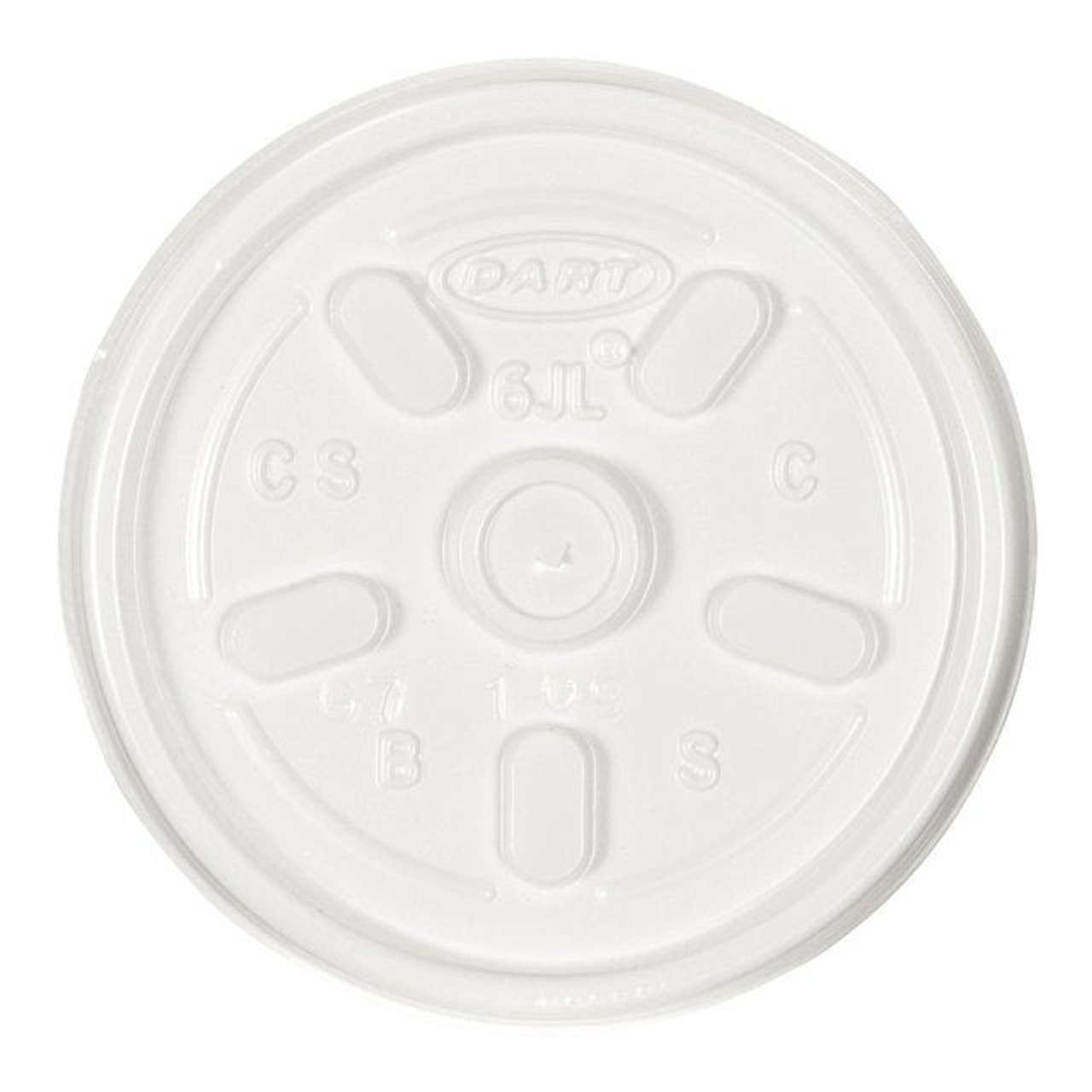 DART White Translucent Vented Lids, For 3.5oz/4oz Container And 6oz Cup | 100UN/Unit, 10 Units/Case