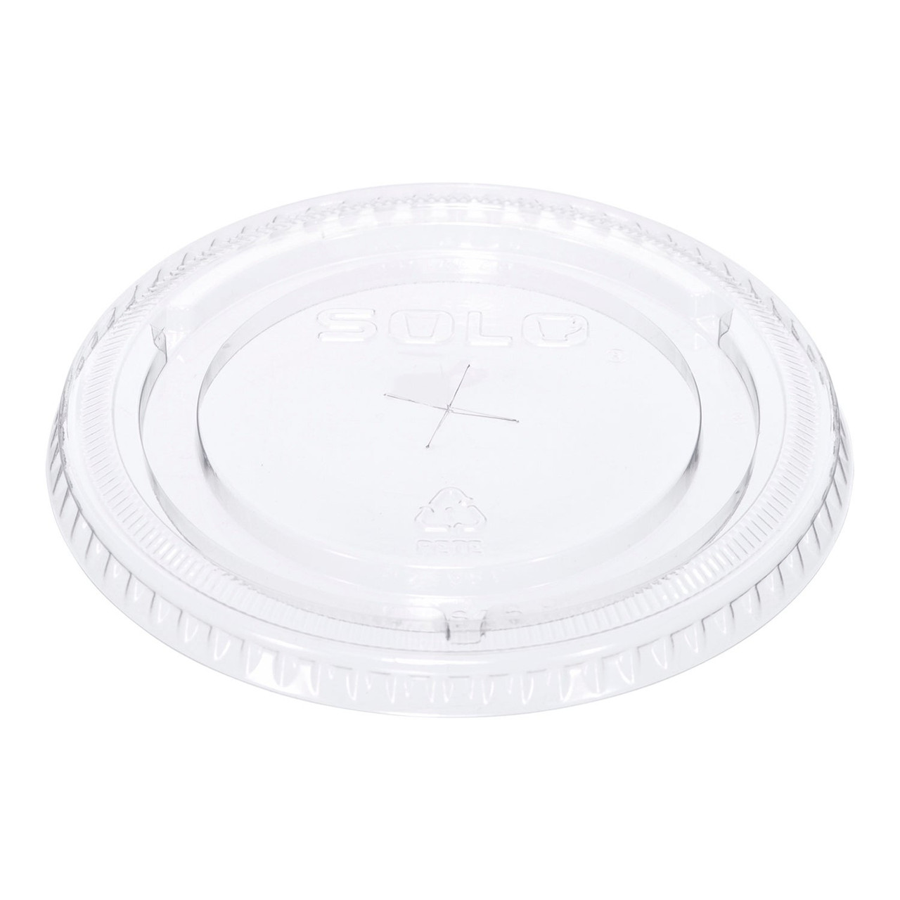 Solo Plastic Flat Lids, 12/16/24/26Z, Clear For Cup, With Slot For Straw | 1000UN/Unit, 1 Unit/Case