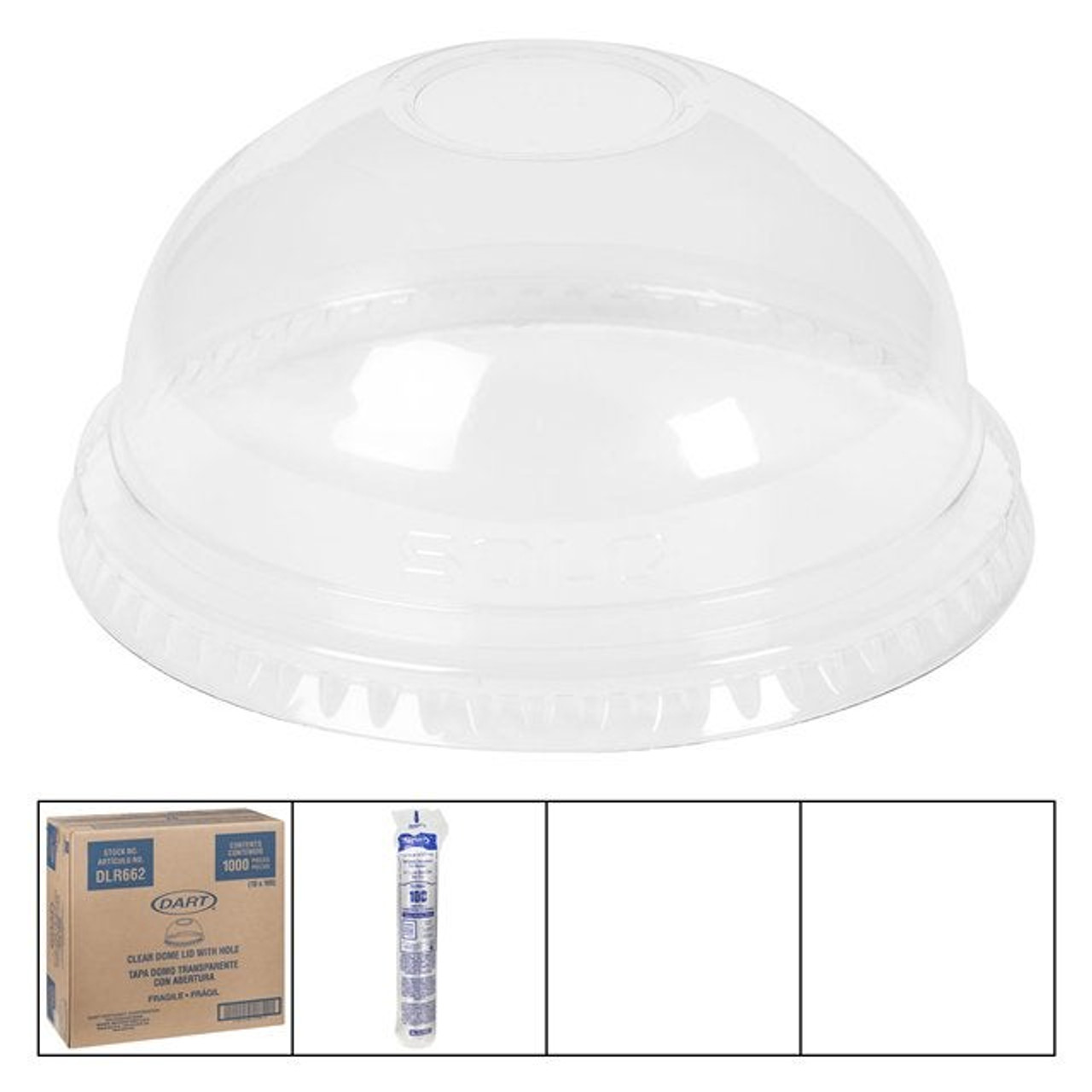 Solo Clear Plastic Dome Lids, For 9-22oz Cup, With Hole | 1000UN/Unit, 1 Unit/Case