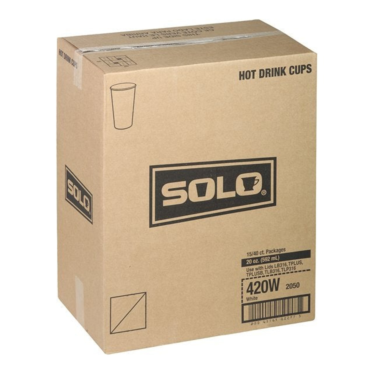 Solo 20oz White Paper Hot Drink Cups | 600UN/Unit, 1 Unit/Case