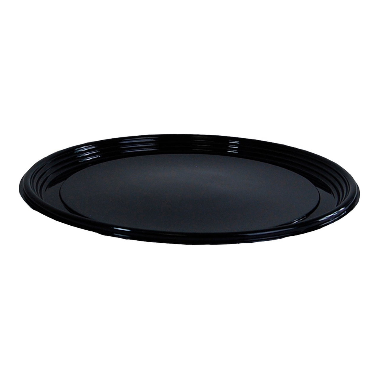 Sabert 18In Black Plastic Round Platters, With Lip | 36UN/Unit, 1 Unit/Case