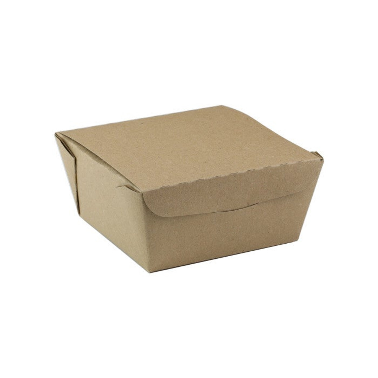 Onebox 37oz #1 Kraft Paper Boxes, 4.5X4.5X2.5In, Paperboard Smartlock Flap | 52UN/Unit, 6 Units/Case