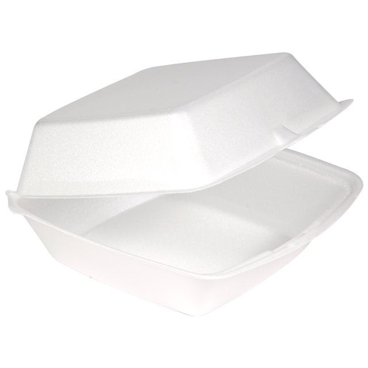 Pactiv Hinged Square White Foam Sandwich Containers, 6.5 X 6.5 X 3In | 500UN/Unit, 1 Unit/Case