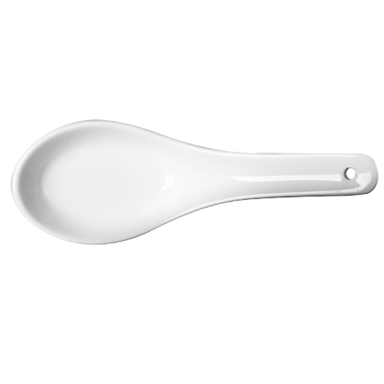 Kitchen Essentials 5In White Ceramic Asian Spoons | 12UN/Unit, 1 Unit/Case