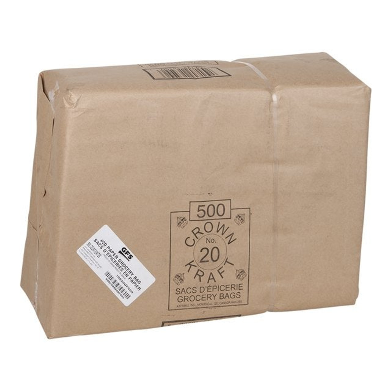 Gordon Choice 20Lb Kraft Paper Bags, 8 X 5 X 16In | 500UN/Unit, 1 Unit/Case