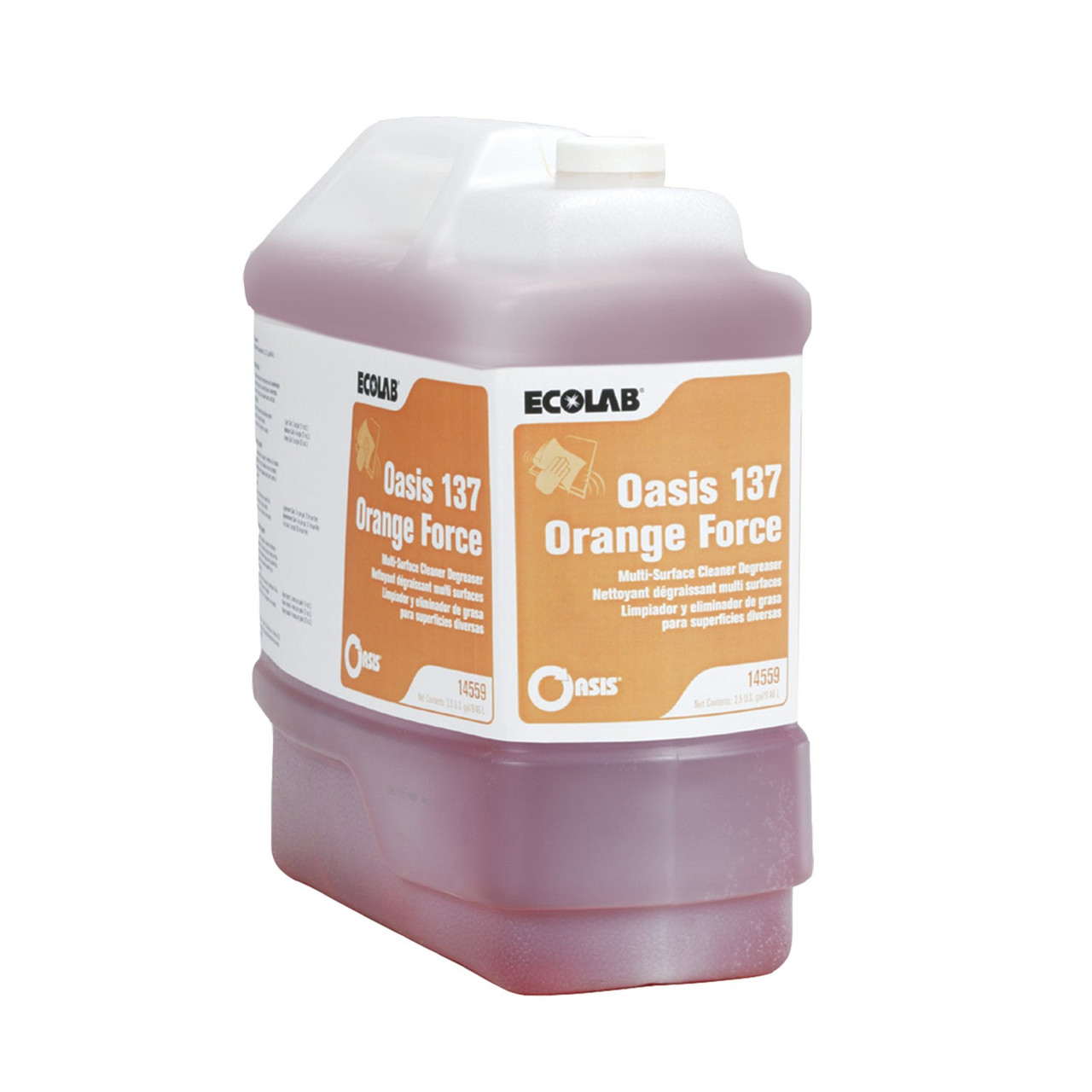 Ecolab Orange Multi Purpose Cleaner, Oasis Force 137 | 9.5L/Unit, 1 Unit/Case