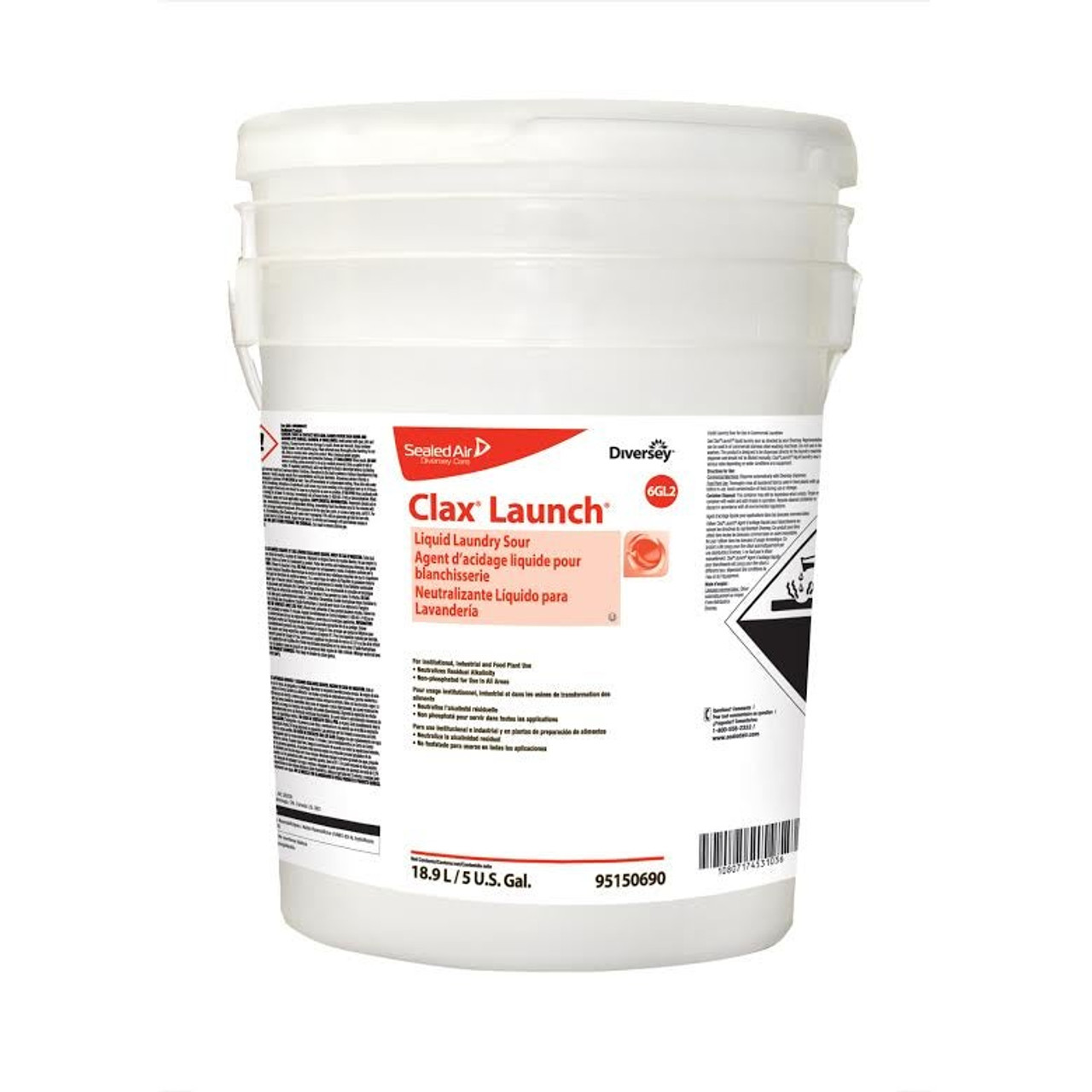 Clax Diversey Liquid Laundry Detergent, Sour 6Gl2 Launch | 18.9L/Unit, 1 Unit/Case