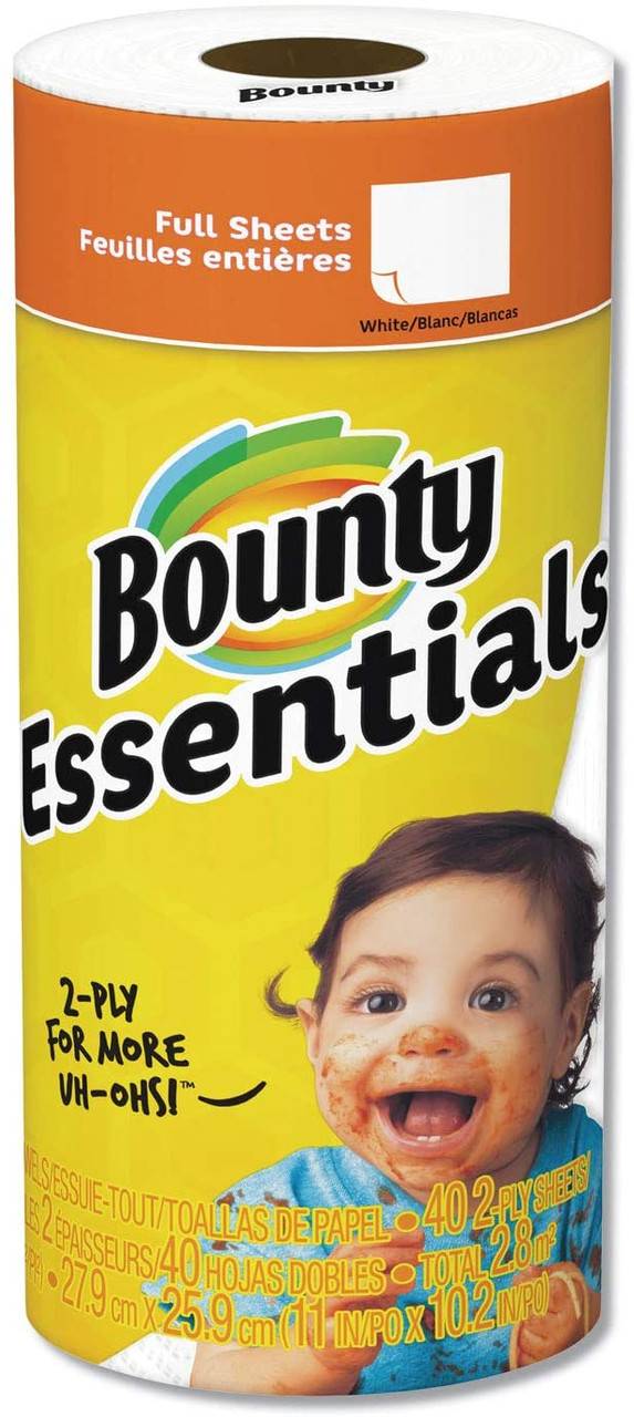 Bounty Essentials Full Sheet Paper Towels, 2-Ply, 40/Sheets, 30 Rolls