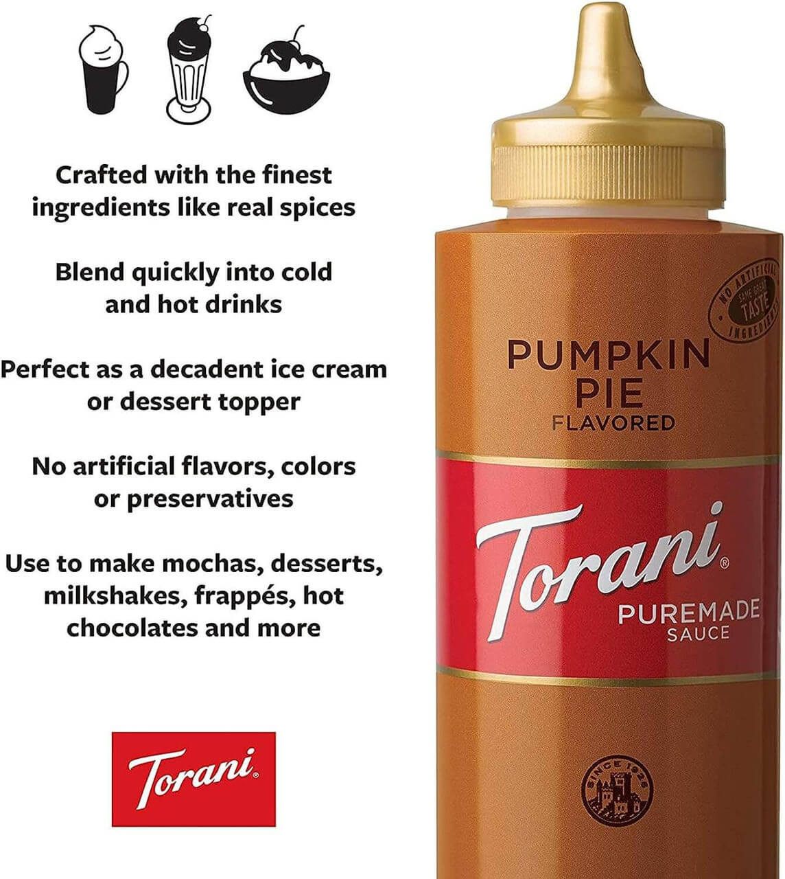 Torani Puremade Pumpkin Pie Flavoring Sauce 16.5 oz