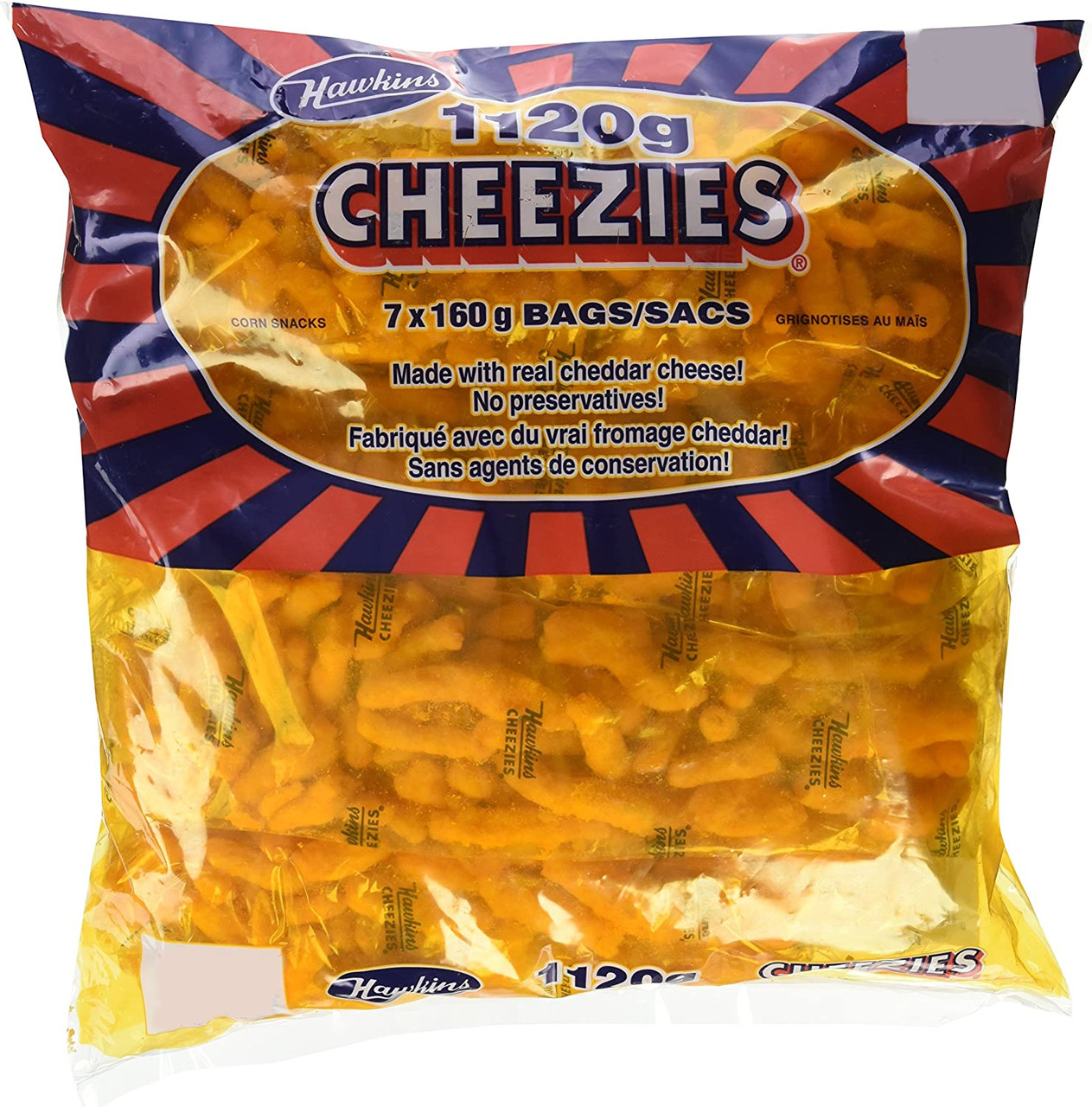 Hawkins Cheezies, 1120 Grams/39.5 Ounces - 7x160 gram Bags