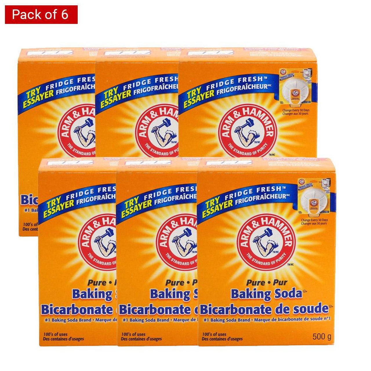 ARM & HAMMER Arm & Hammer Pure Baking Soda, 500g/1lb (6 Pack) 