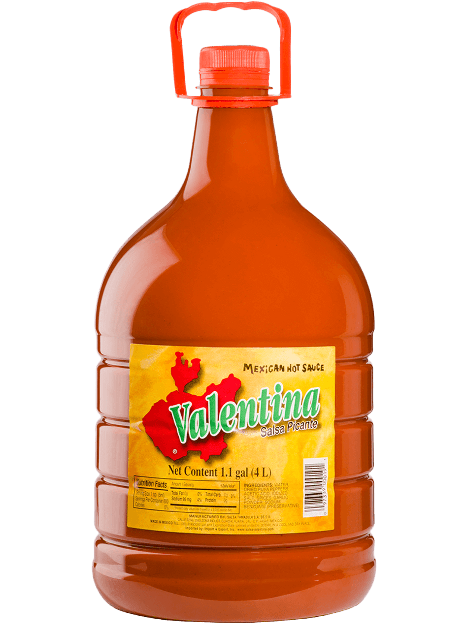 Valentina Mexican Hot Chile Sauce Spices Picante Salsa 1.1 Gallon/4 Litres
