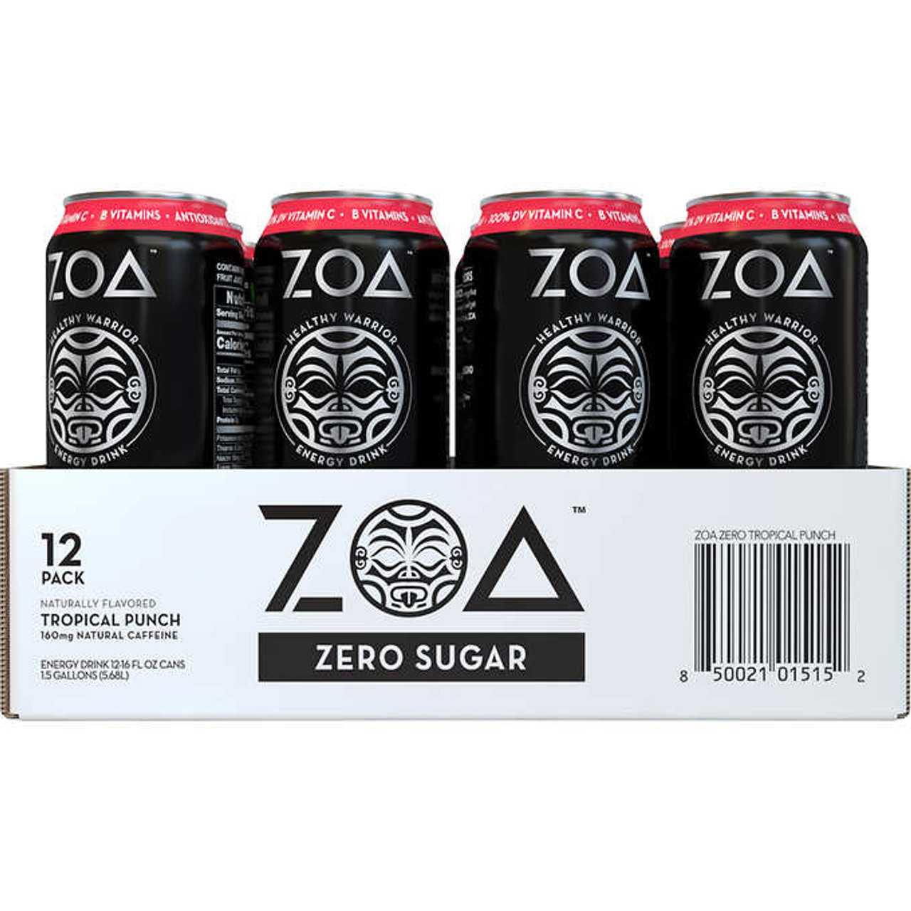 ZOA ZERO SUGAR ENERGY DRINK Tropical Punch 12oz/355ml (12/Pack)