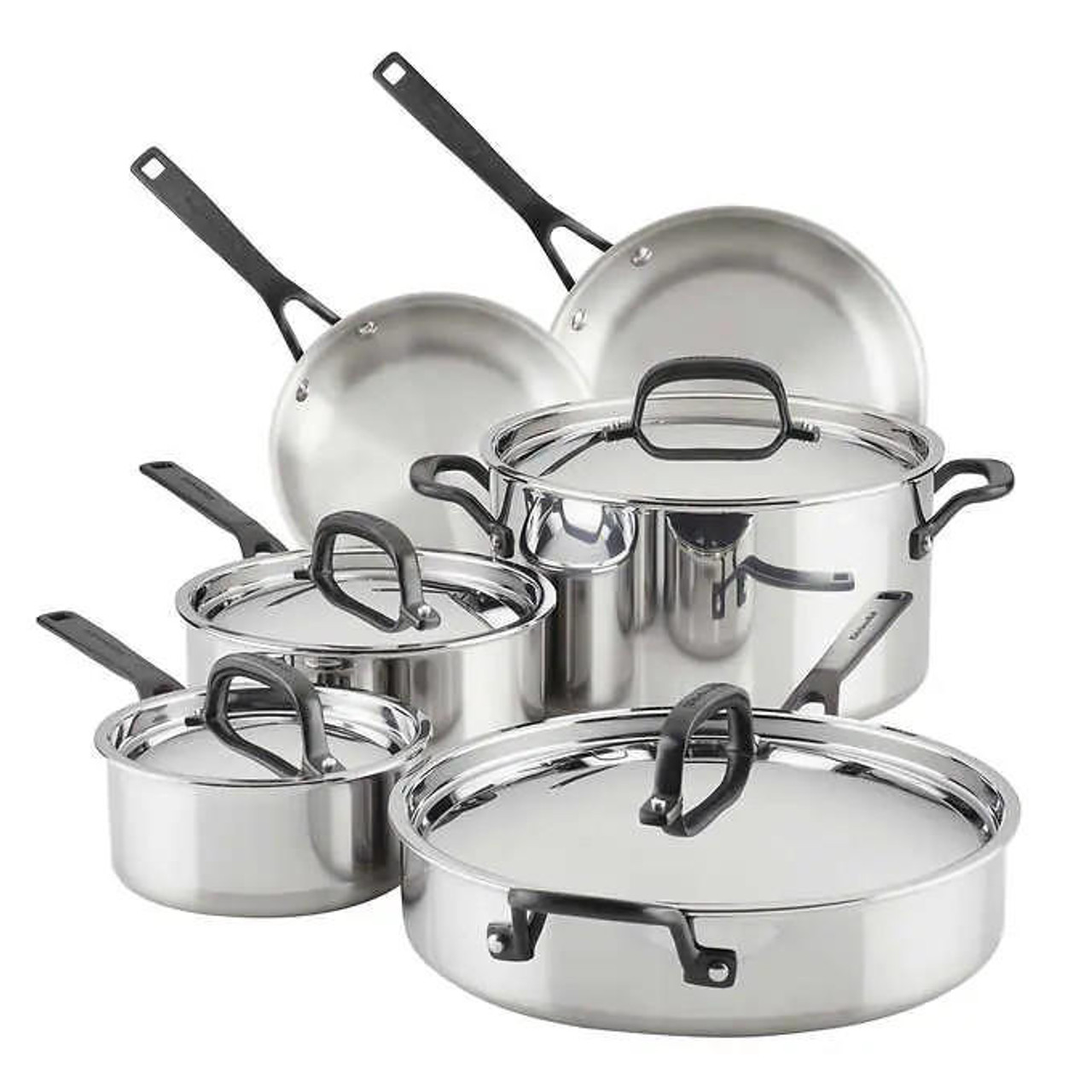 KitchenAid 5-Ply Clad Stainless Steel Cookware Set, 10-Piece - Master the Art of Culinary Excellence- Chicken Pieces