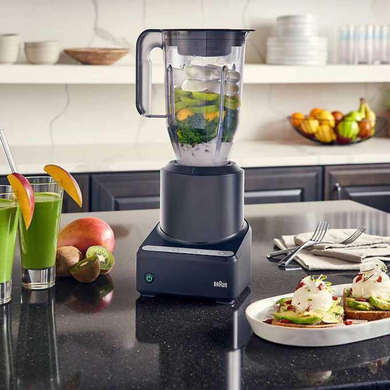 Braun PureMix Power Blender with Plastic Jug & Smoothie2Go Blending Cup - Versatile and Efficient Blending- Chicken Pieces