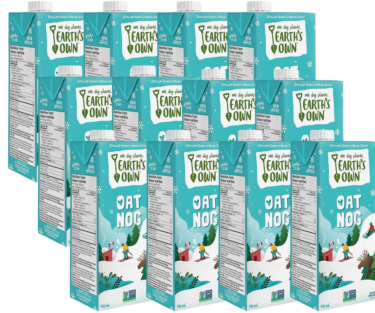 Earth’s Own Oat Milk Oat Nog 12 Pack - Seasonal Delight | Vegan & Dairy-Free | Limited Time Only