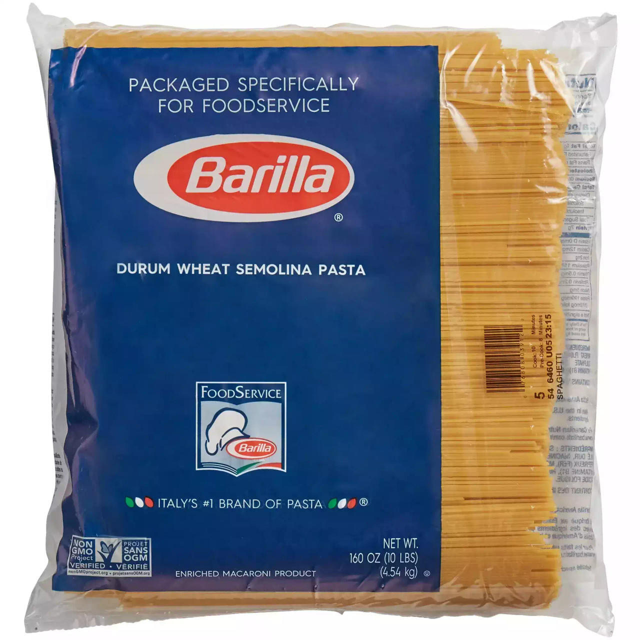 BARILLA Barilla Spaghetti Pasta Bulk Food Service, 4.54 kg (2/Case)