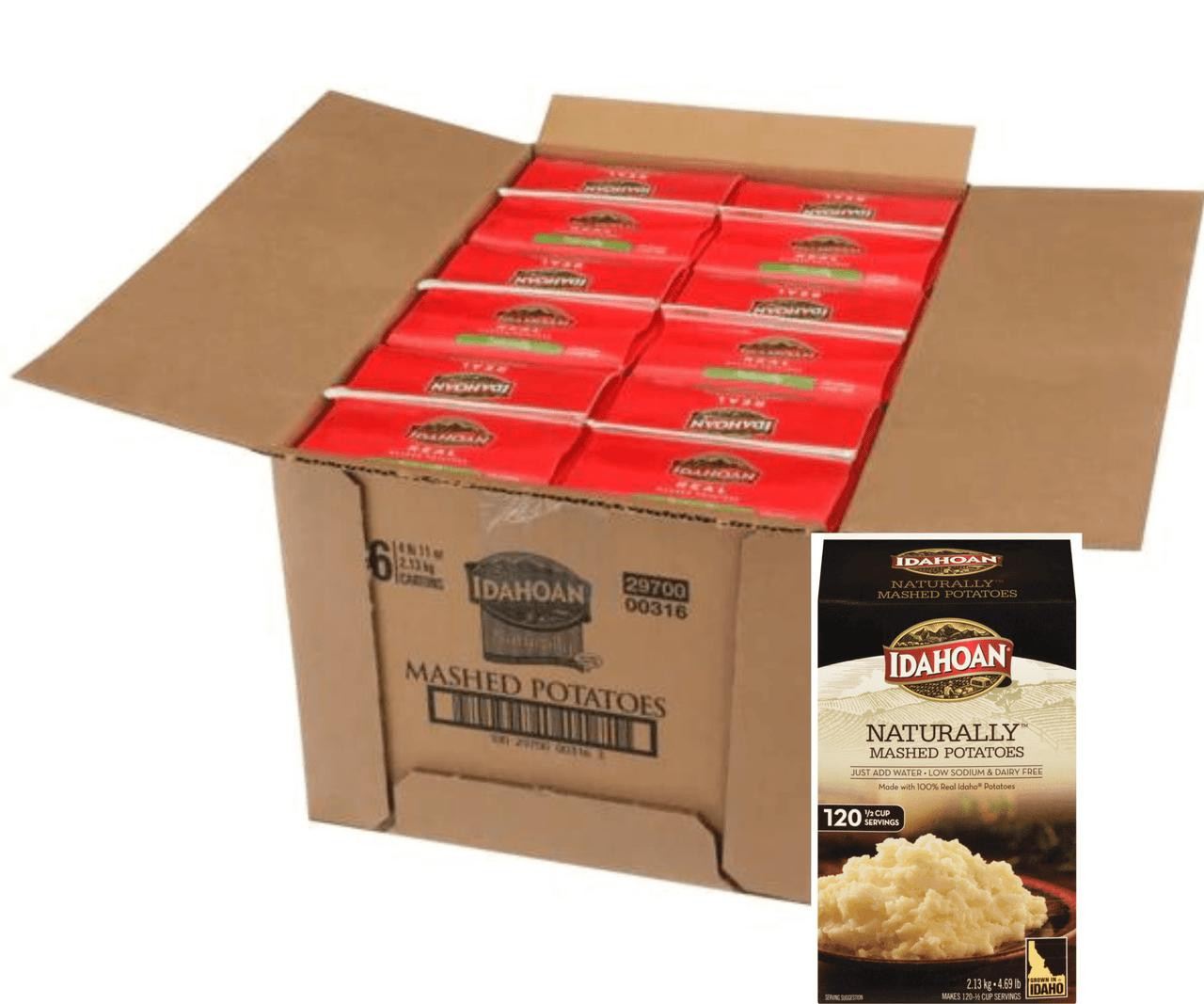 IDAHAON IDAHOAN Low Sodium & Dairy Free Naturally Mashed Potatoes 4.69lbs (6/Case) 