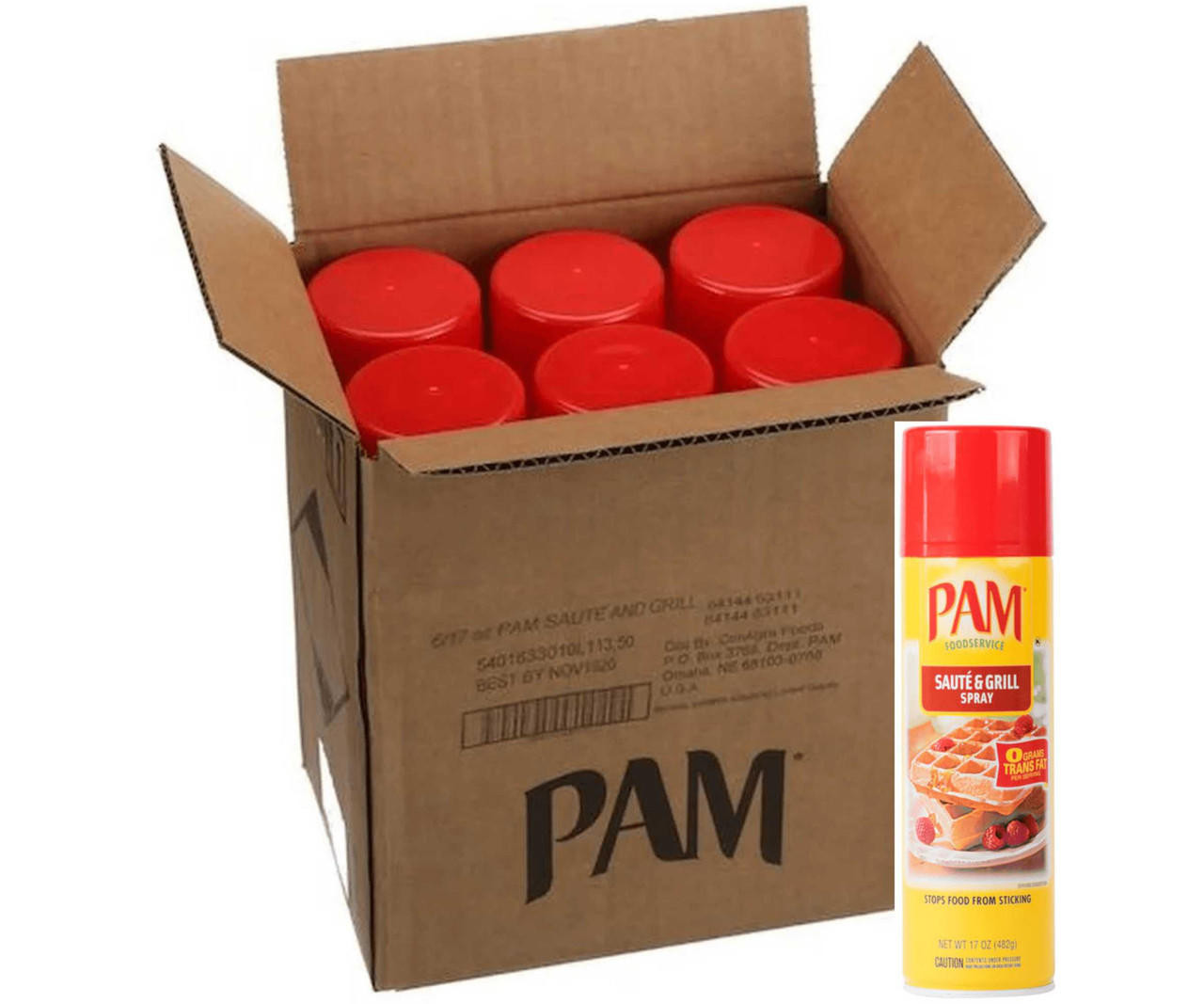 PAM No-Stick Cooking Oil Spray for Grilling 5 oz (Pack of 12)