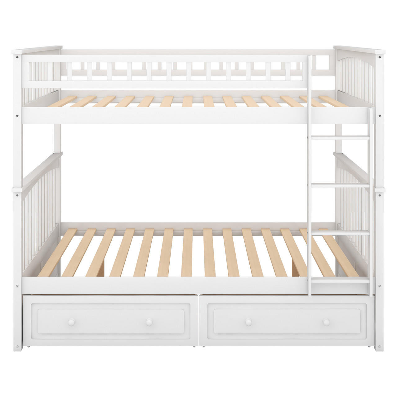 Chicken Pieces Full over Full Bunk Bed with Drawers, Convertible Beds 