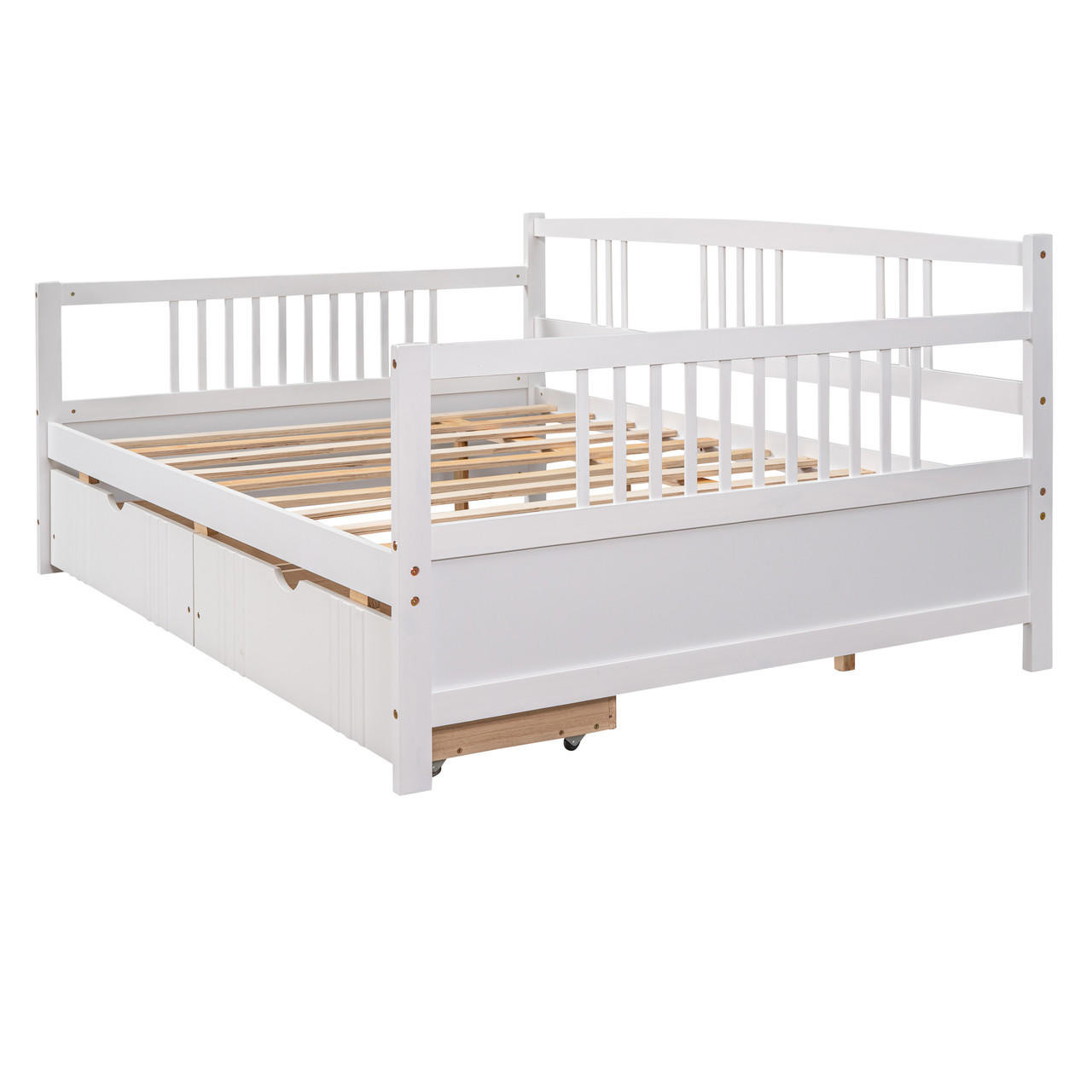 Chicken Pieces Full Size Daybed Wood Bed with Two Drawers | Space-Saving and Functional Design 