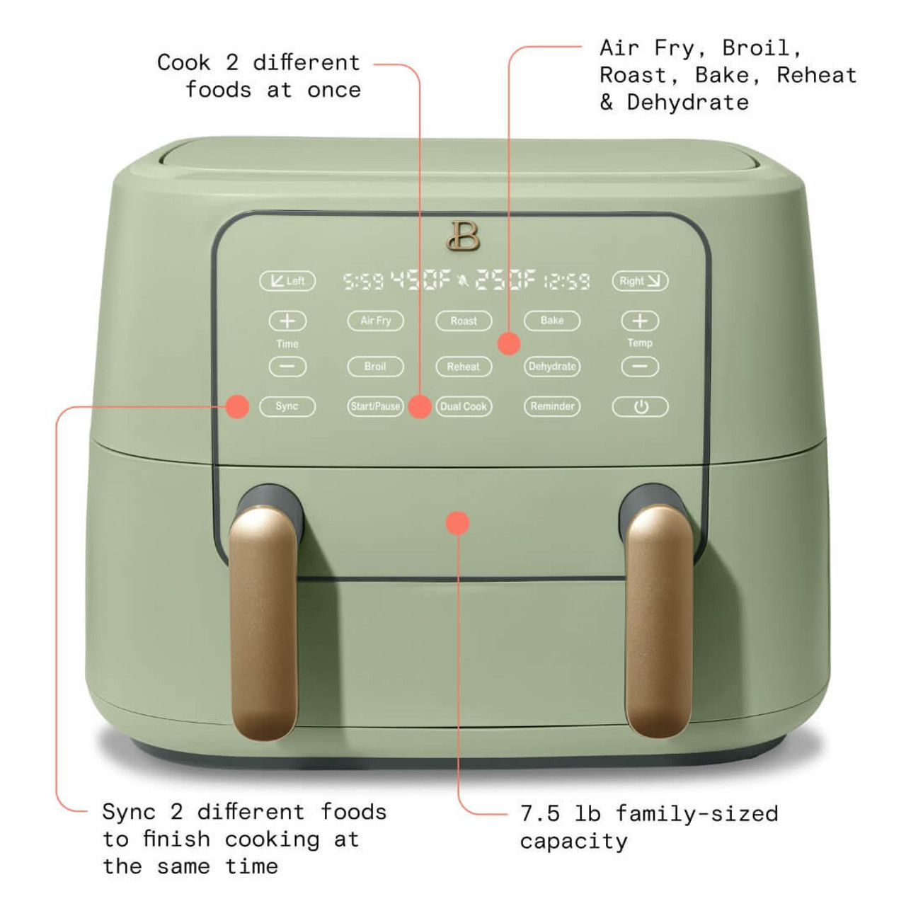  Beautiful 9QT TriZone Air Fryer by Drew Barrymore 