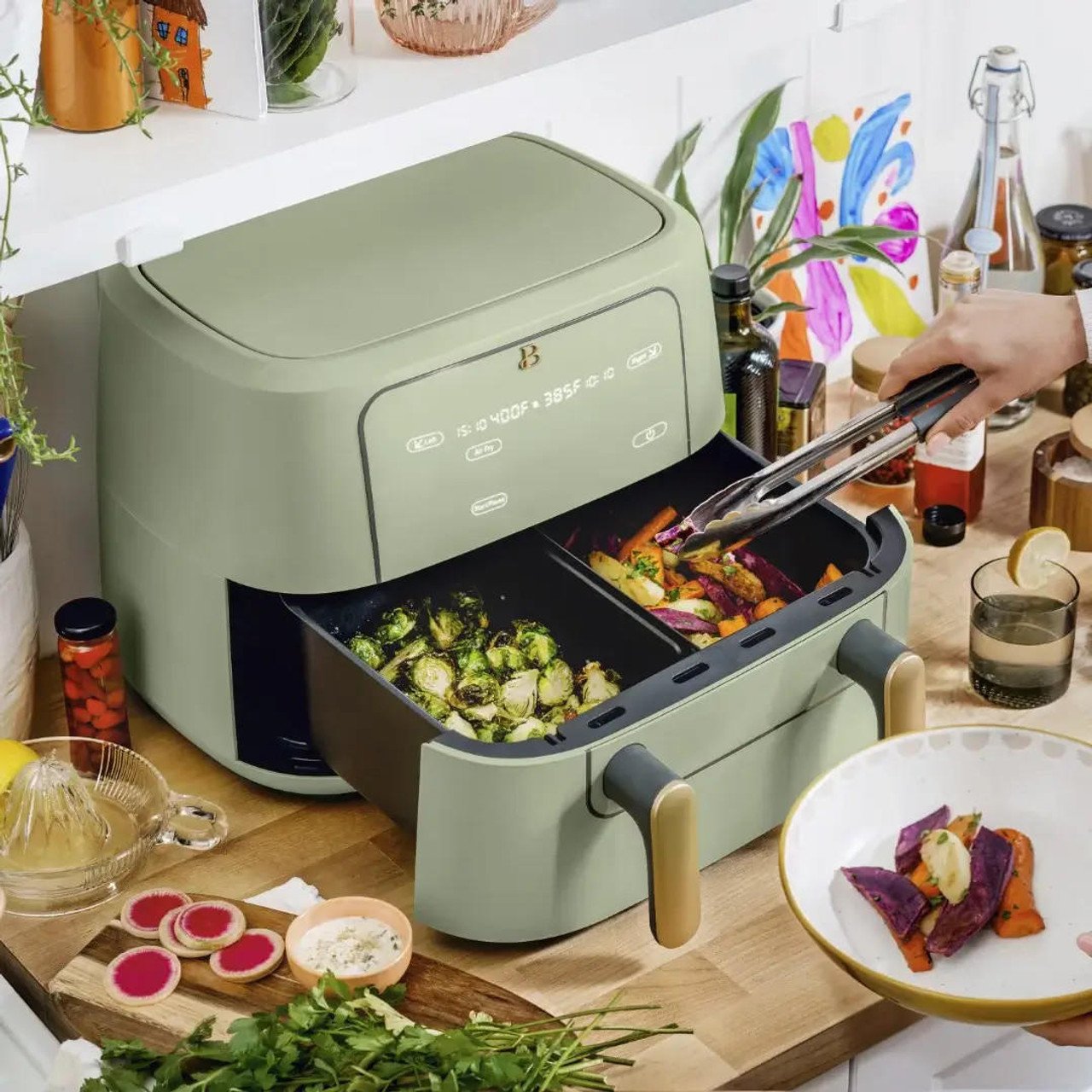 https://cdn11.bigcommerce.com/s-g5ygv2at8j/images/stencil/1280x1280/products/14017/29672/beautiful-9qt-trizone-air-fryer-by-drew-barrymore__37246.1688348115.jpg?c=1