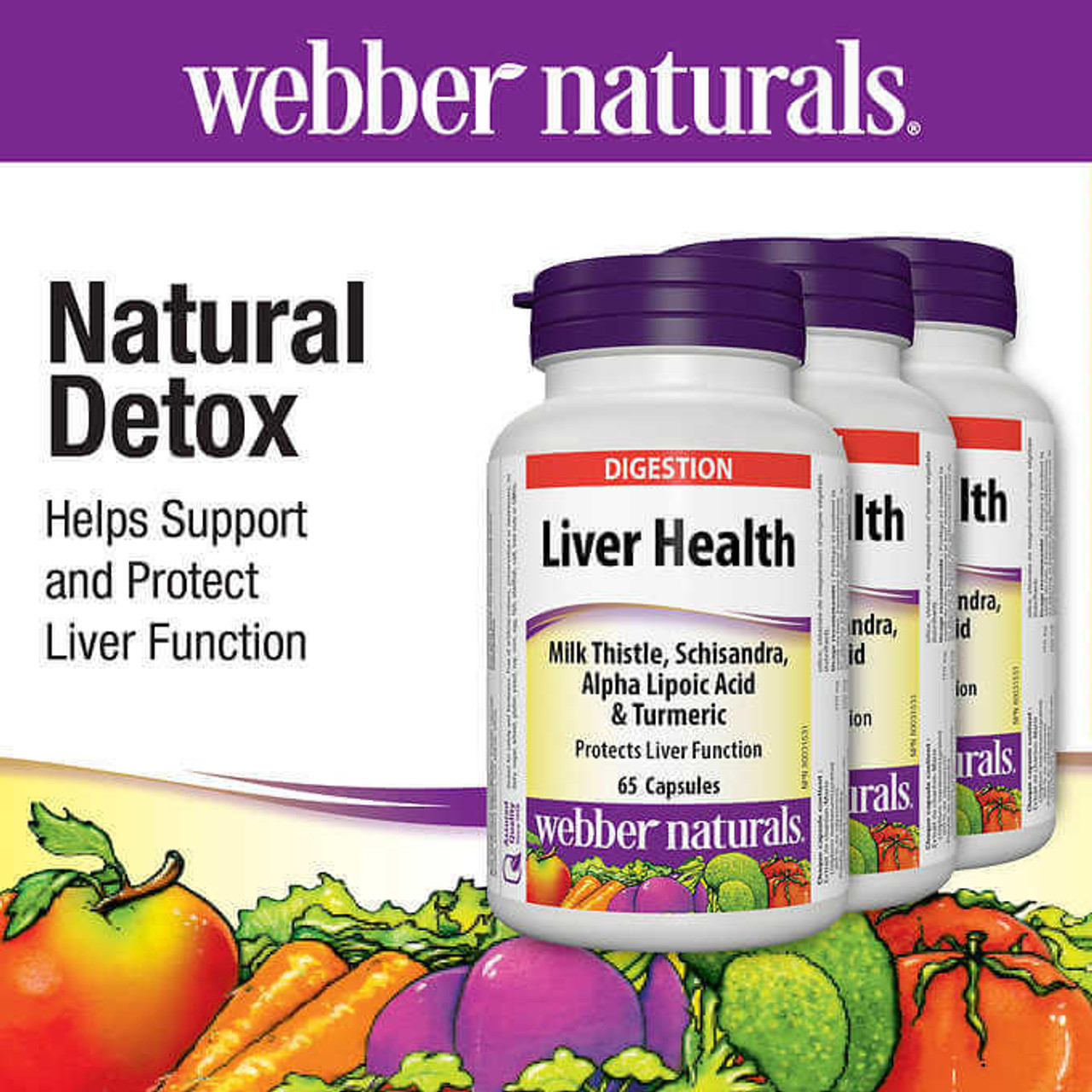 Webber Naturals Liver Health Capsules - 65-count, 3-Pack | Support for Optimal Liver Function- Chicken Pieces