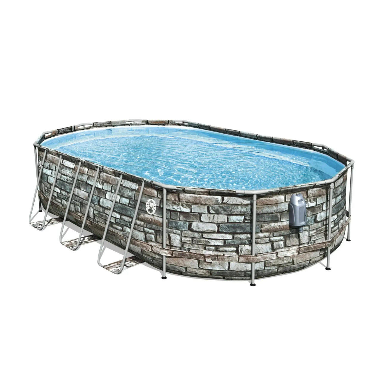 coleman Coleman 20' Power Steel Comfort Jet Oval 48" Deep Metal Frame Above Ground Pool 