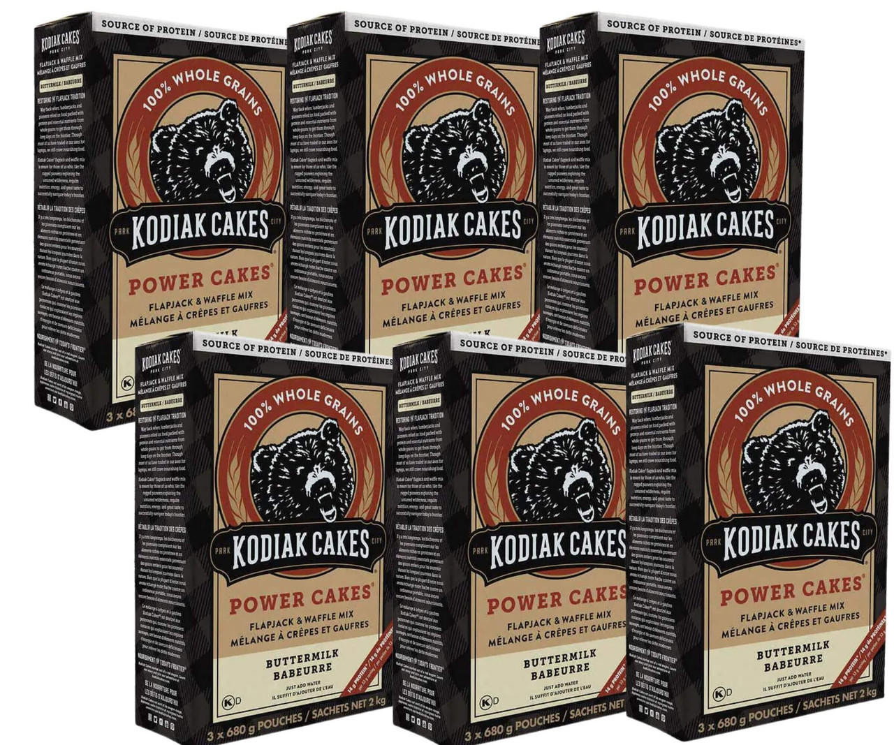 Amazon.com : Kodiak Cakes Power Cakes: Flapjack and Waffle Mix Whole Grain  Buttermilk, 24 Ounce (Pack of 3) : Grocery & Gourmet Food