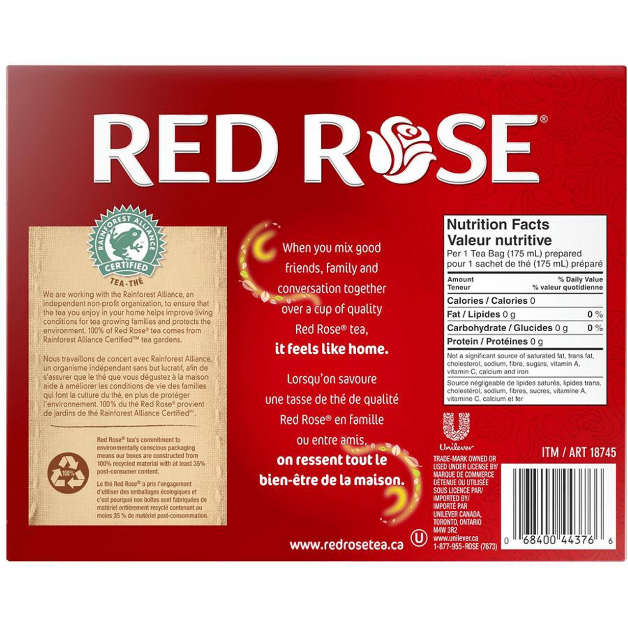 RED ROSE Orange Pekoe Black Tea | 100% Rainforest Alliance Certified | 216 Tea Bags 