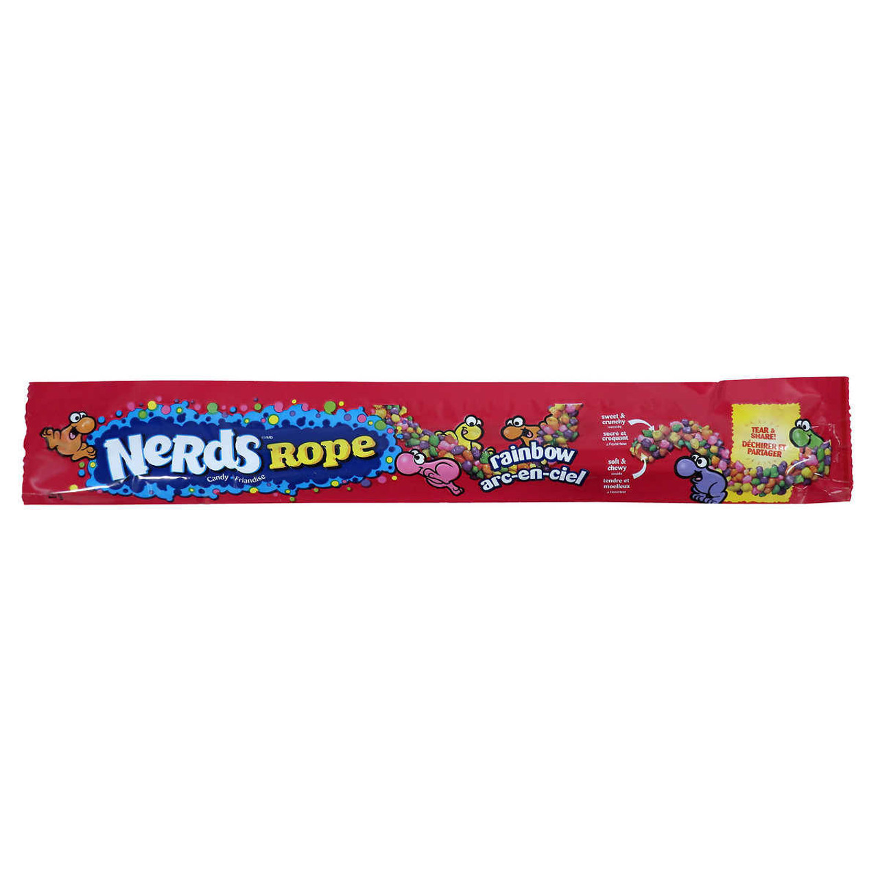 Nerds Candy Rope Rainbow - 24 Packs × 26g - Tangy and Colorful Sweet Treat- Chicken Pieces