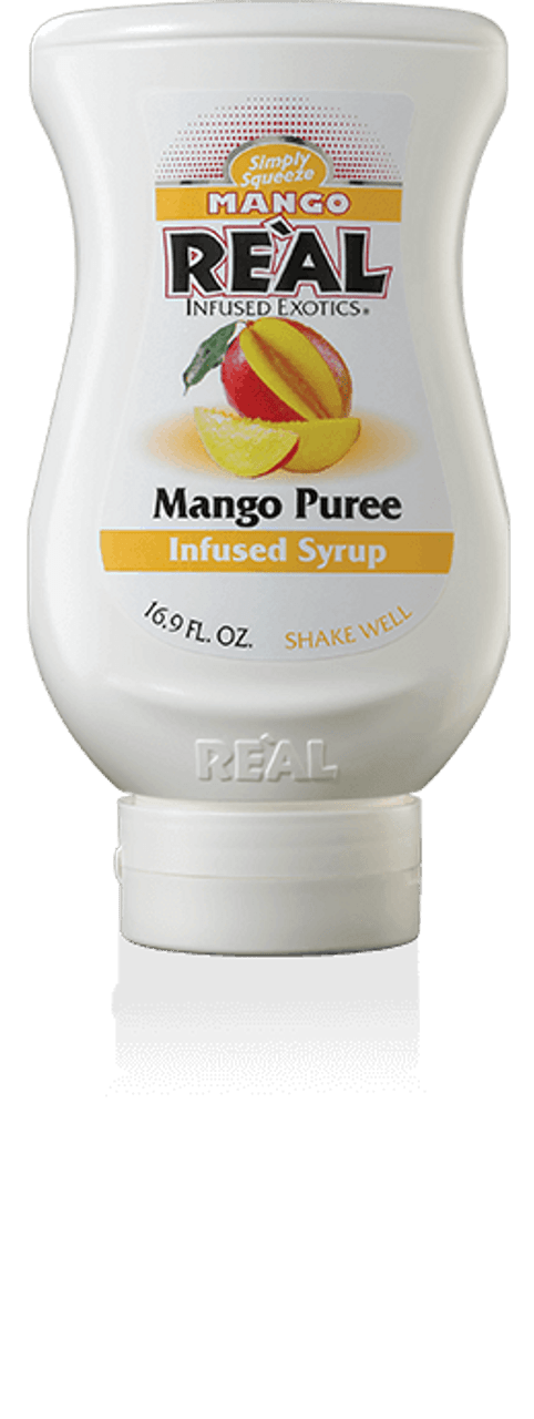 Real Mango 16.9 fl. oz. Puree Tropical Bliss Infused Syrup-Chicken Pieces