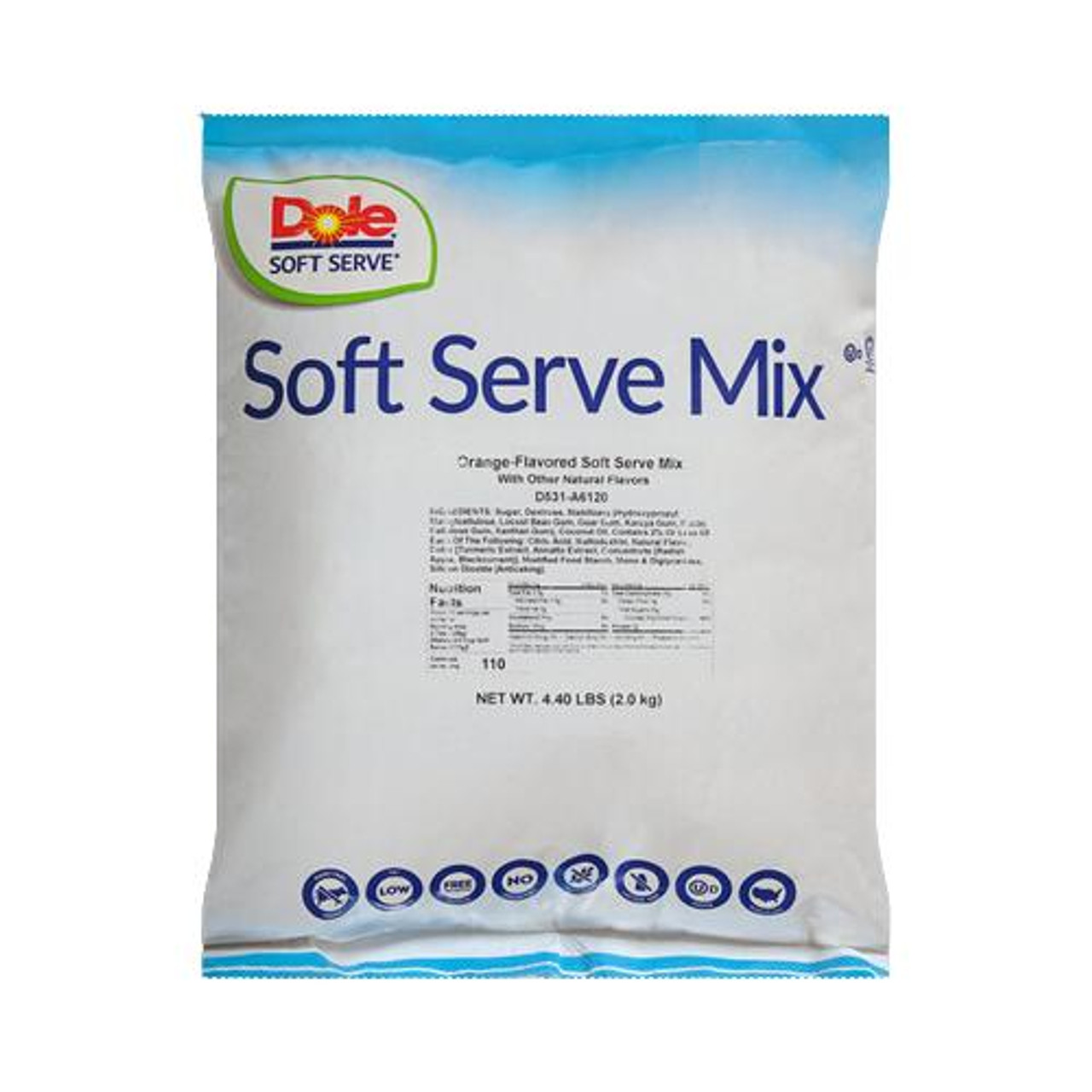  DOLE SOFT SERVE Orange Soft Serve Mix 4.4 lb/1.99 kgs 