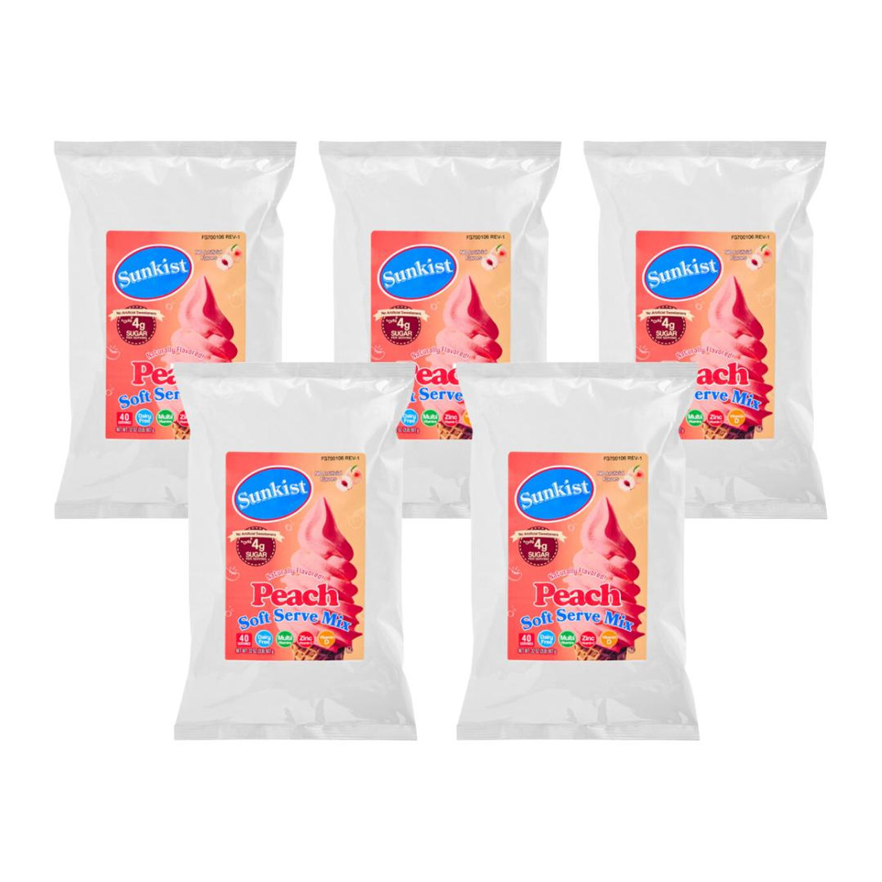 SUNKIST Sunkist Peach Soft Serve Mix 2 lb./0.90 kgs - 5/Case 