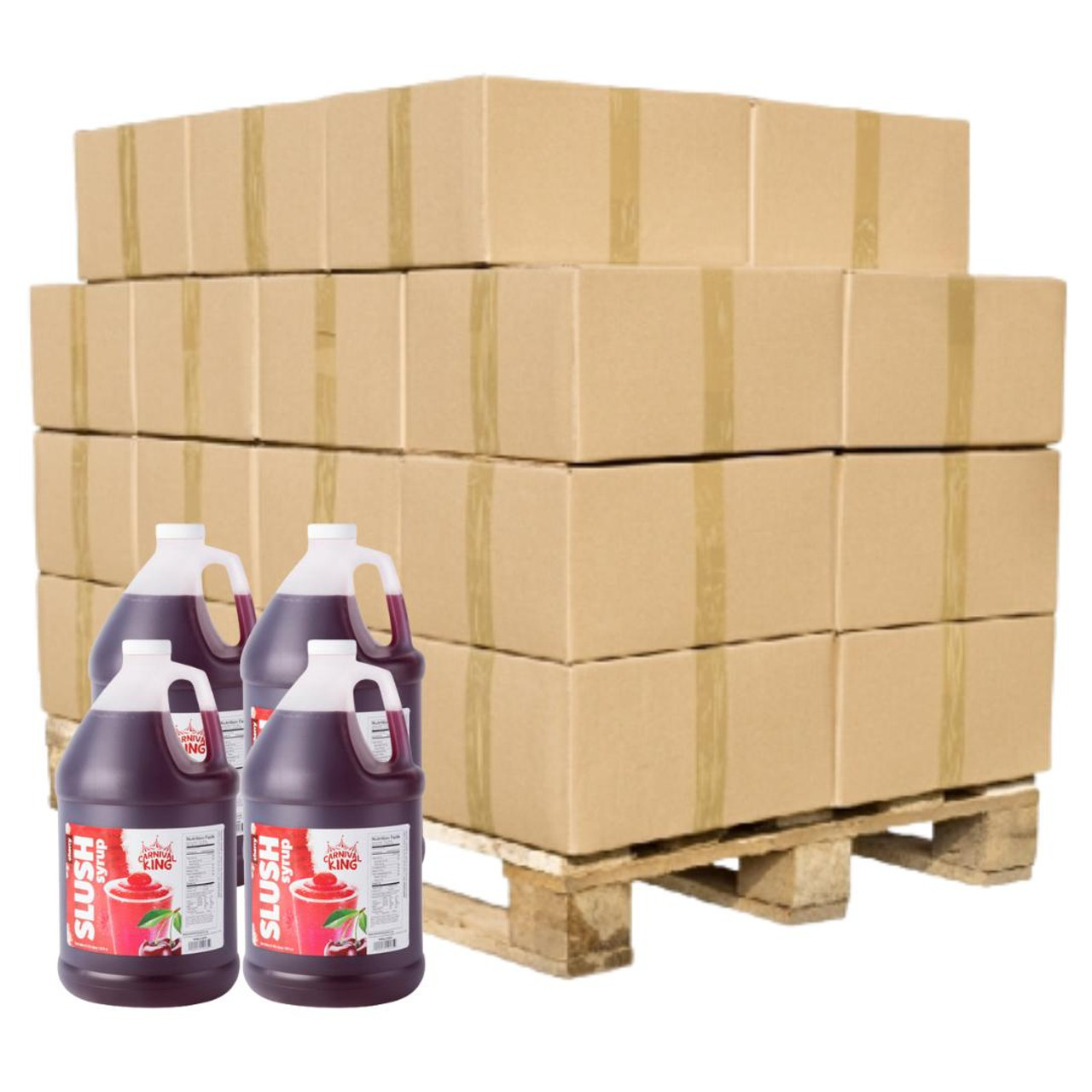 CONCESSION Concession Stand Cherry Slushy Syrup 5:1 Bulk Food Service Concentrate | 1 Gallon | 4/Case | 48 Cases Per Pallet (192 Bottles) 