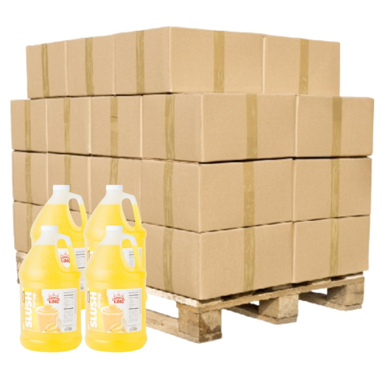 CONCESSION Concession Stand Banana Slushy Syrup 5:1 Bulk Food Service Concentrate | 1 Gallon | 4/case | 48 Cases Per Pallet (192 Gallons) 