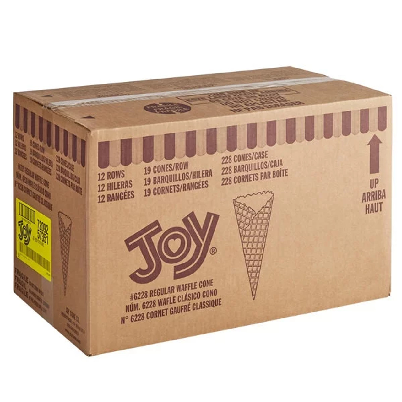 JOY Regular Waffle Cone - 16 Case/Pallet for Irresistible Ice Cream Delights