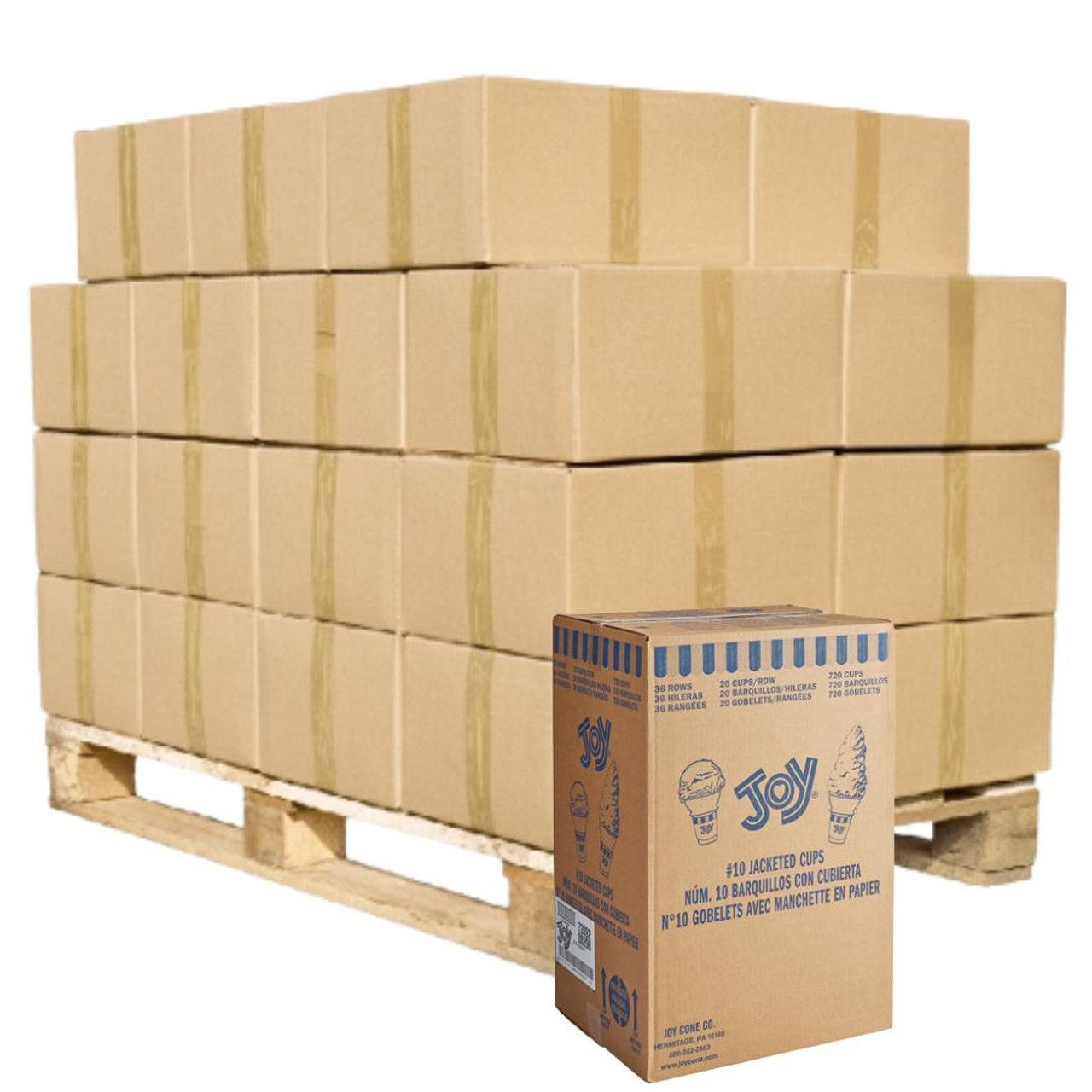  JOY #10 Flat Bottom Jacketed Cake Cone - 720/Case | 16 Cases Per Pallet |  11520 CONES 