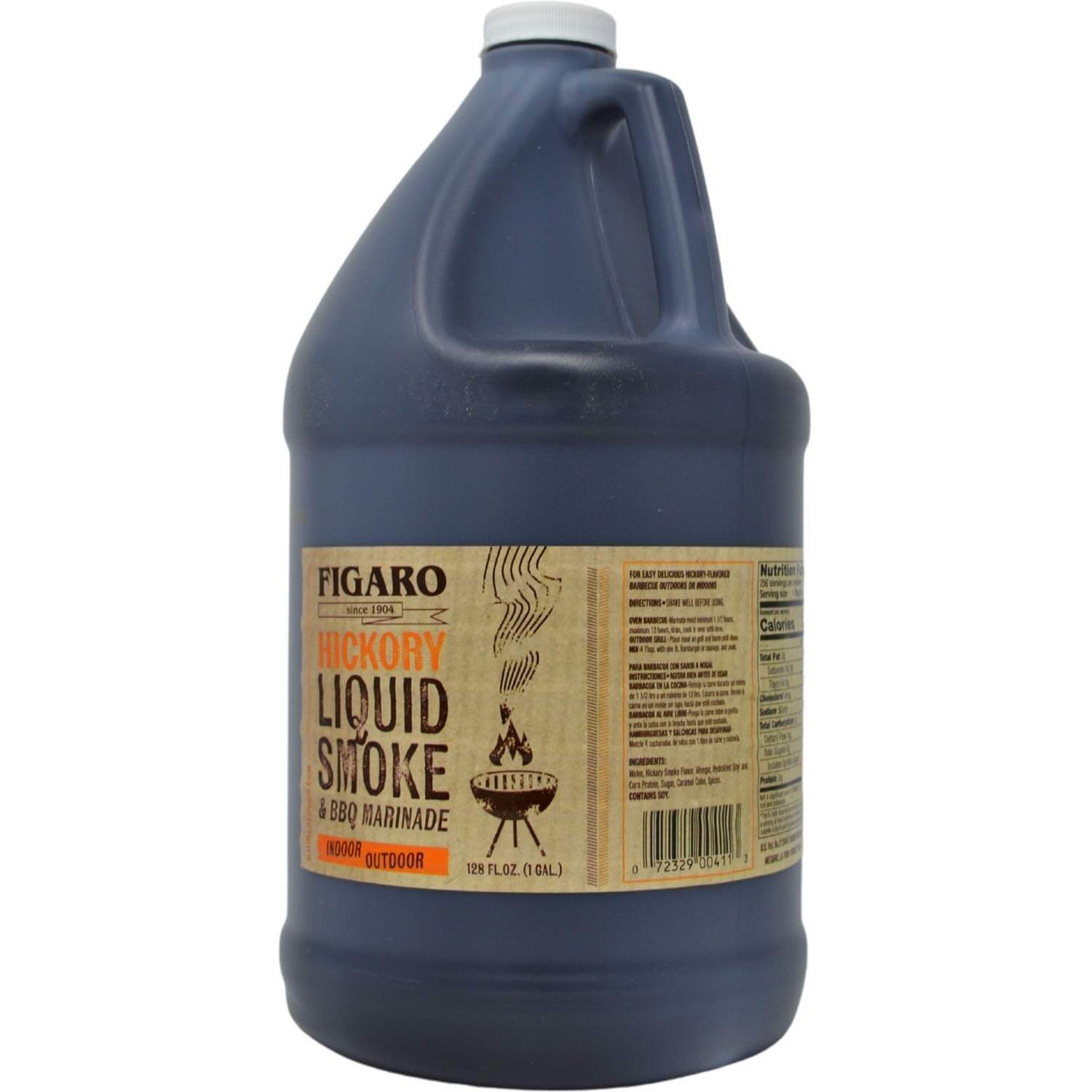 Figaro Hickory Liquid Smoke and BBQ Marinade 1 Gallon - Rich & Smoky