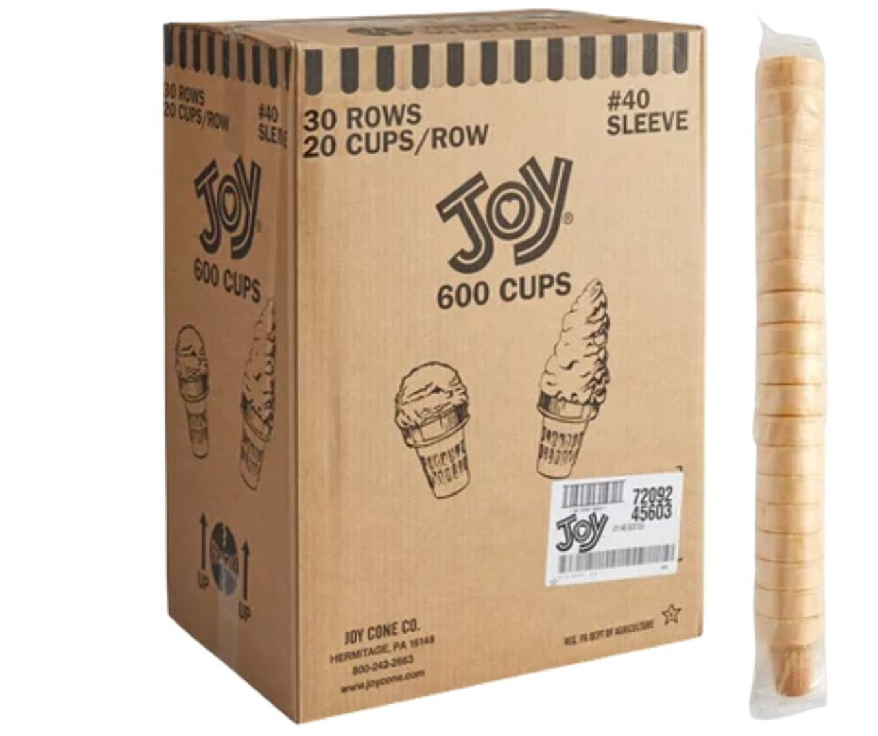 JOY #40 Flat Bottom Jacketed Cake Cone - 600/Case | Perfect Cones for Delightful Desserts