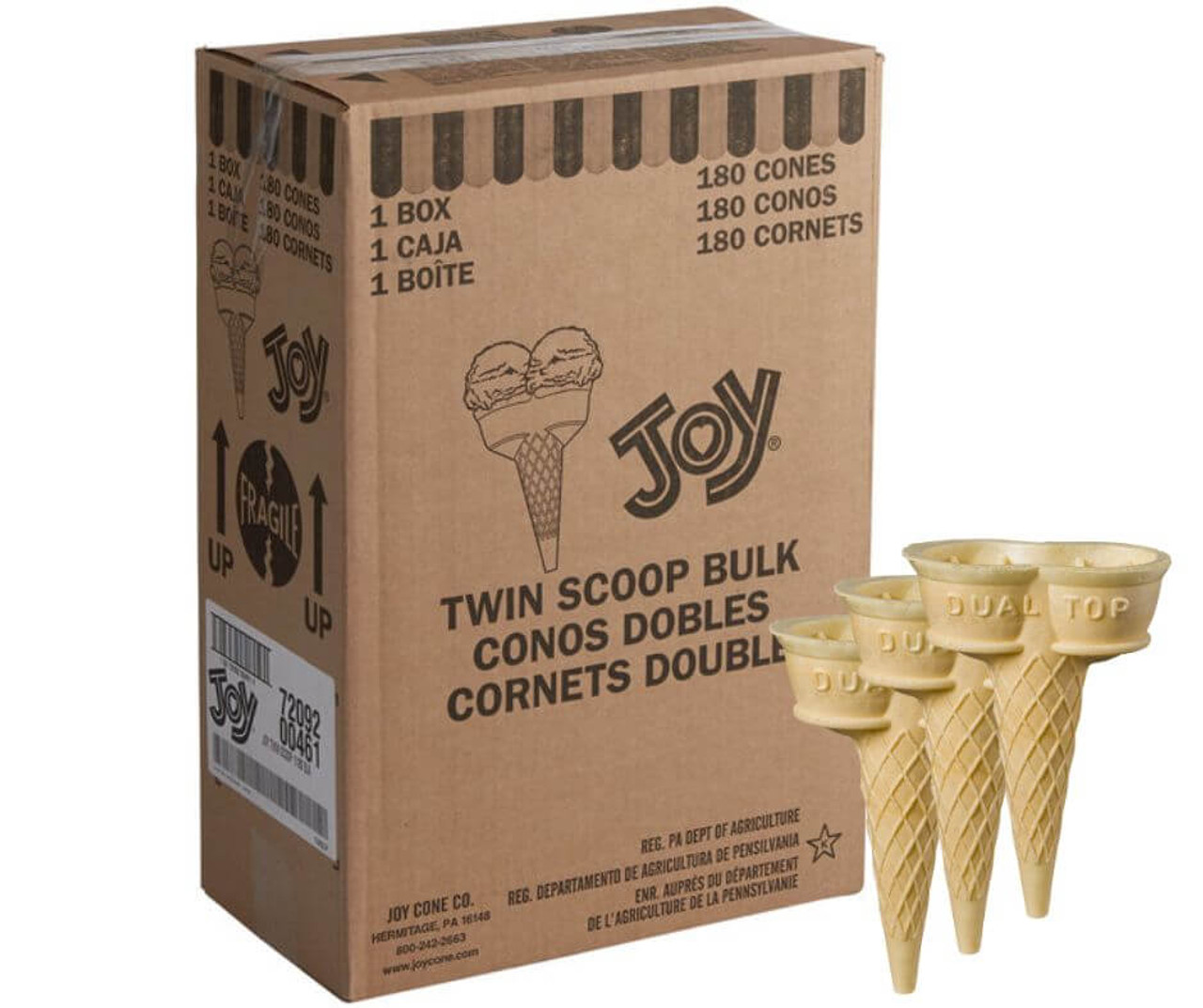 JOY Regular Waffle Cone - 228/Case