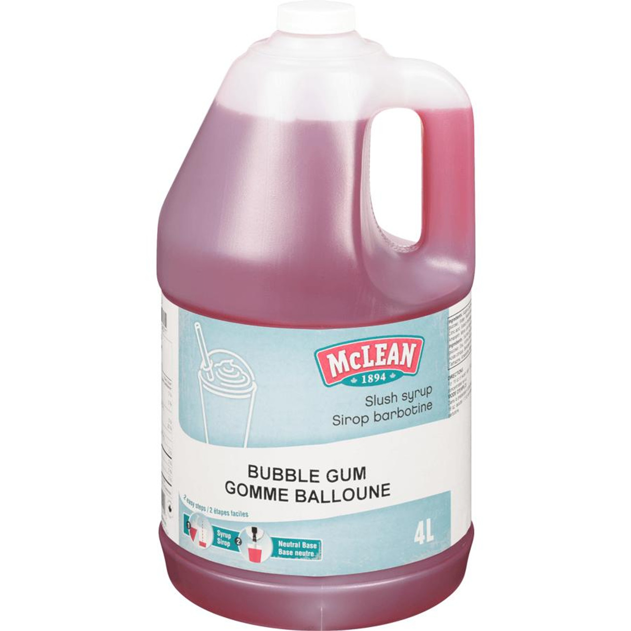 MCLEAN McLean Slushy Syrup Concentrate - Bubble Gum 4L | Create Fun & Refreshing Drinks 