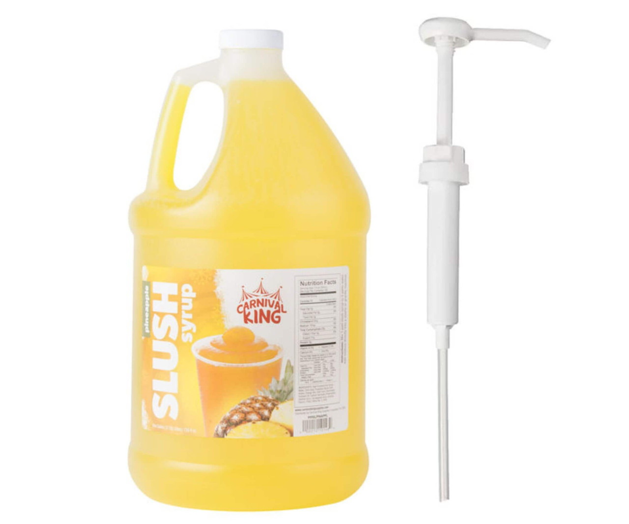 Table Top King Pineapple Slushy Syrup 5:1 Concentrate BONUS Squeeze Pump