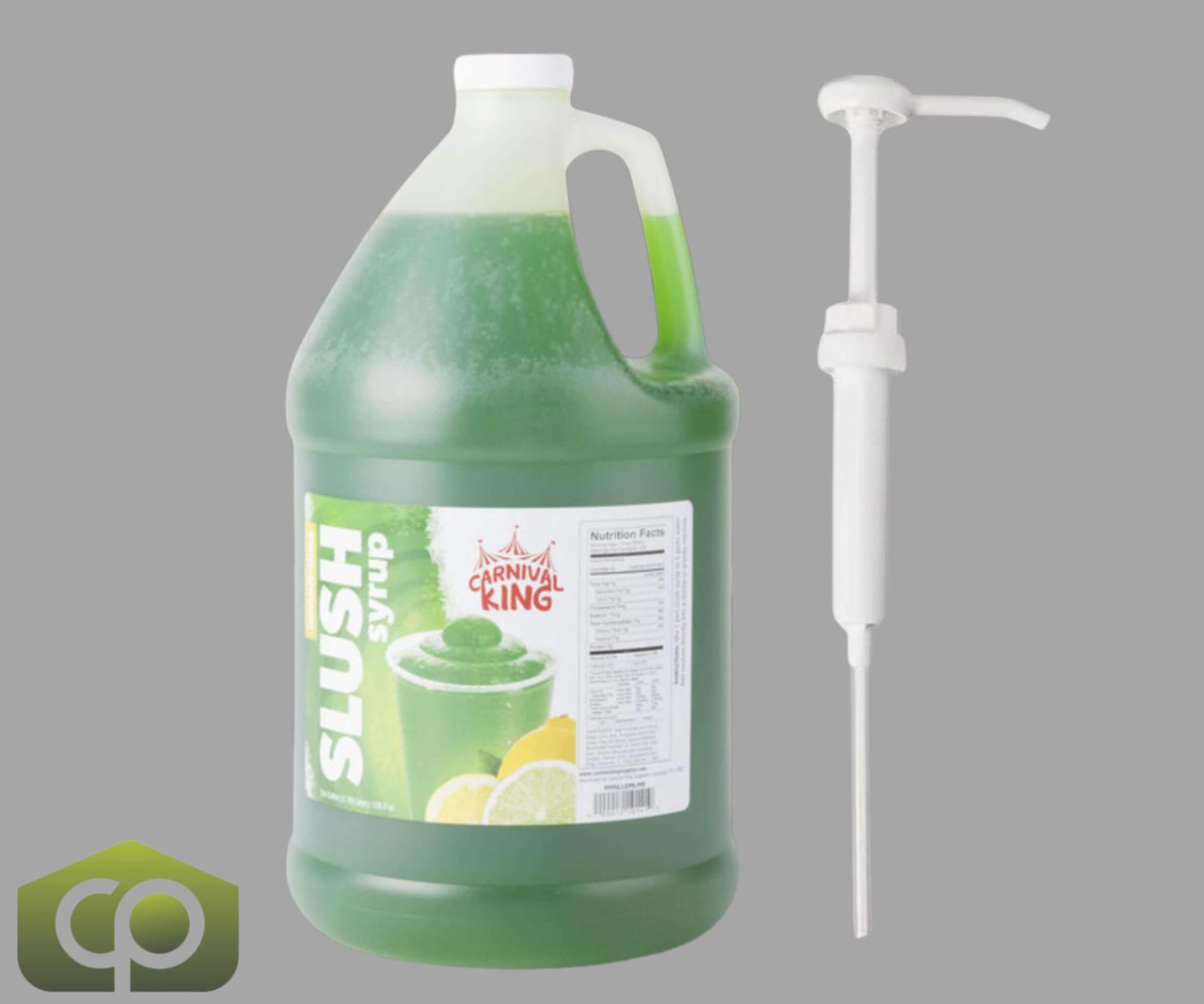 Table Top King Lemon Lime 1 Gallon Slushy Syrup 5:1 Concentrate BONUS Squeeze Pump