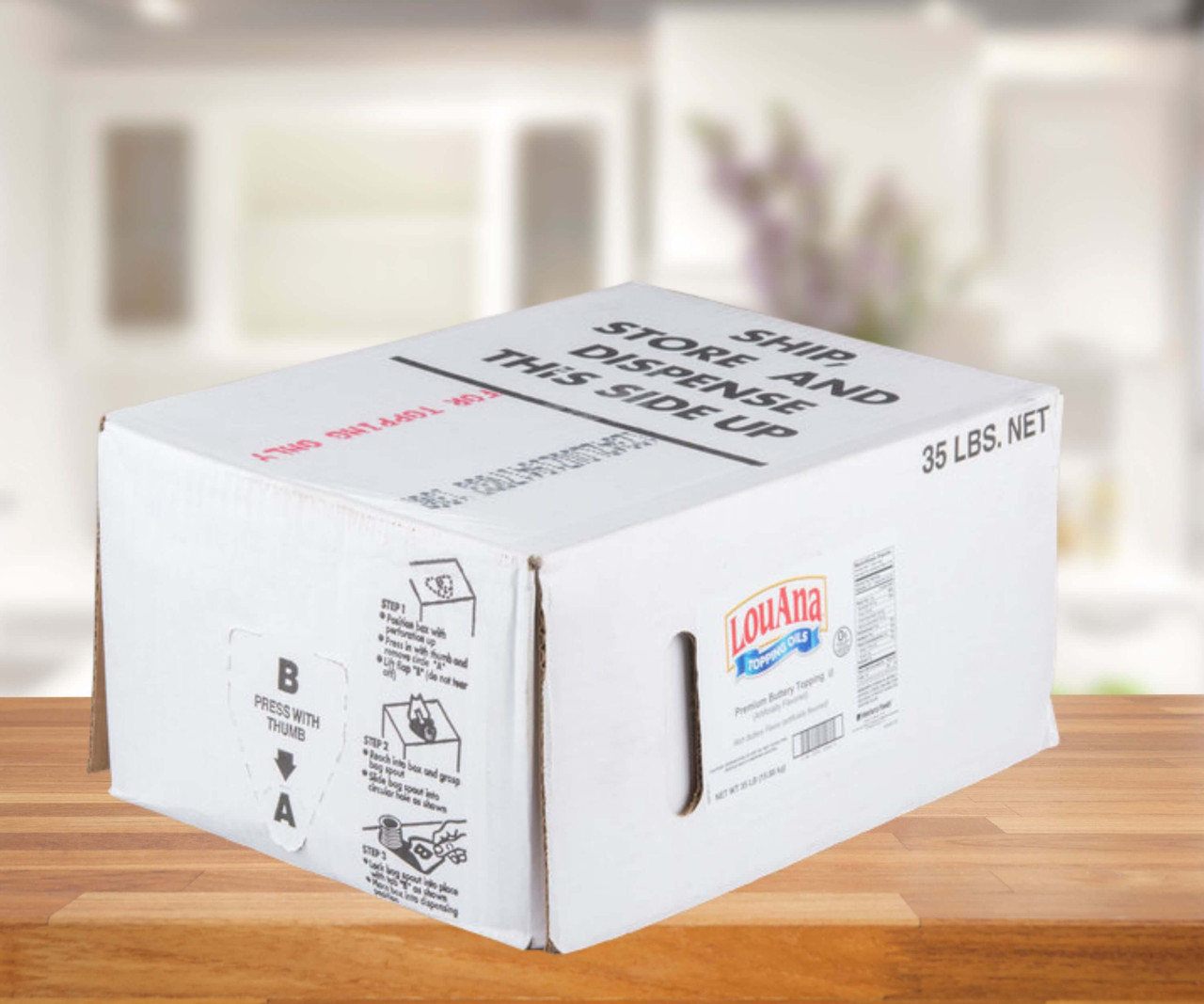 LouAna Butter Flavored Topping BaginBox Oil 35 LBS 1 Bag/Case 60