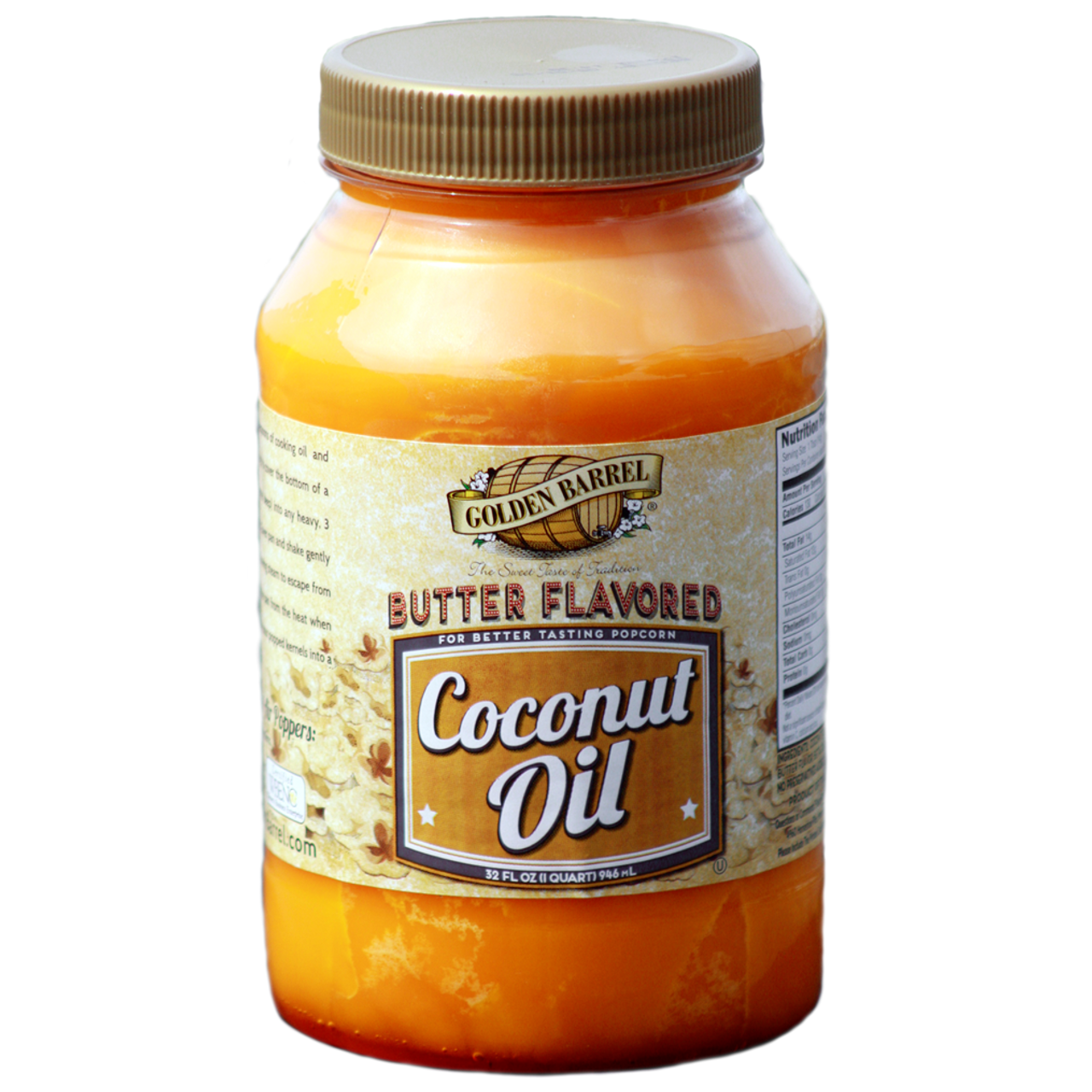 Golden Barrel Butter Flavored Coconut Oil 1 Bottle | 32 oz. | 12 Bottle/CASE