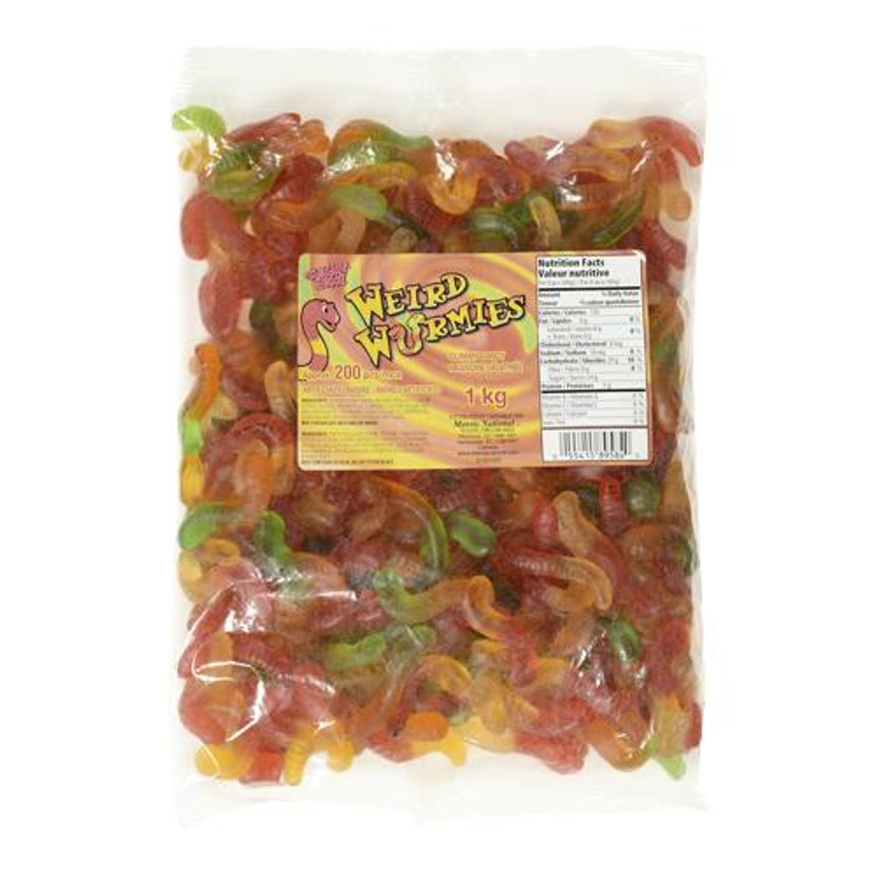  GUMMY ZONE Two-Headed Gummi Worms 1kg/2.2lbs - Double the Fun and Flavor 