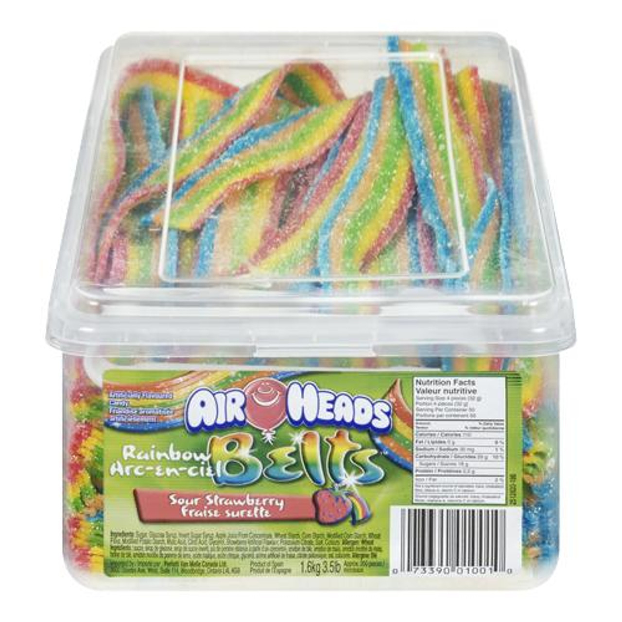  VAN MELLE Candy, Airheads Xtremes Rainbow Sour Belts 1.6kg/3.52 lbs 
